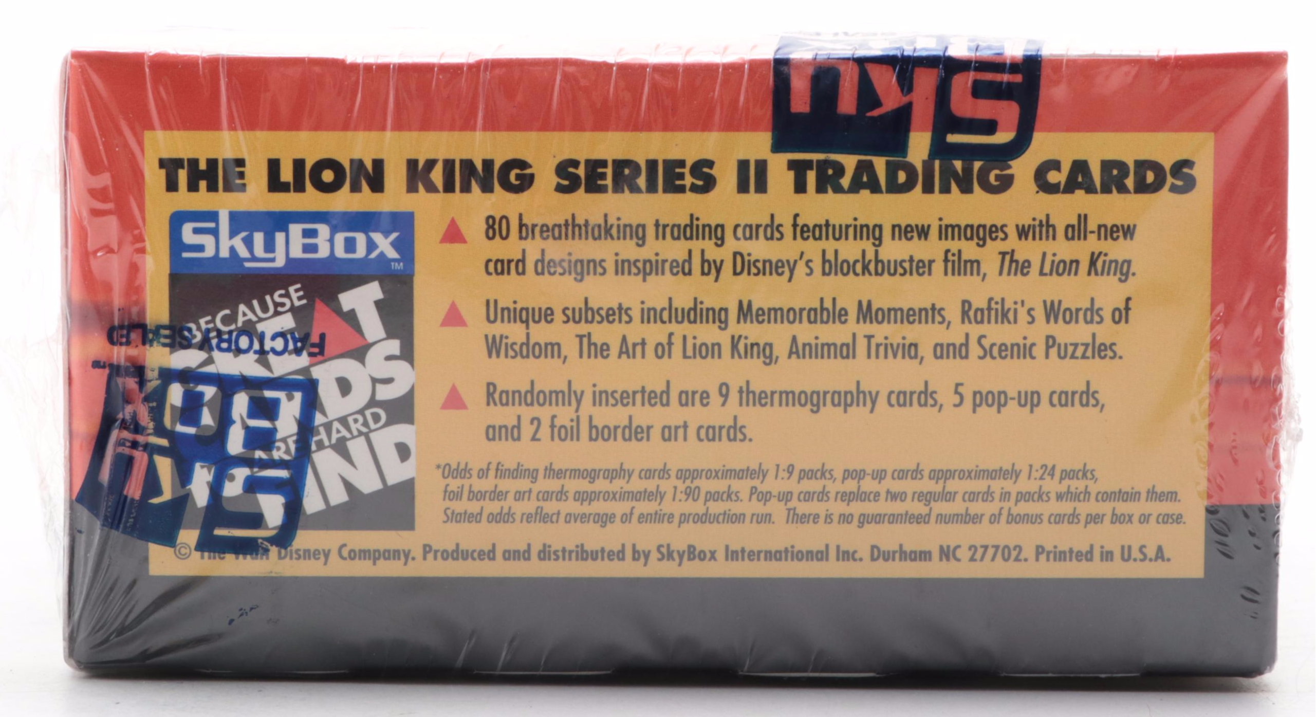 SkyBox Disney's The Lion King Series II Trading Cards Sealed Hobby Box