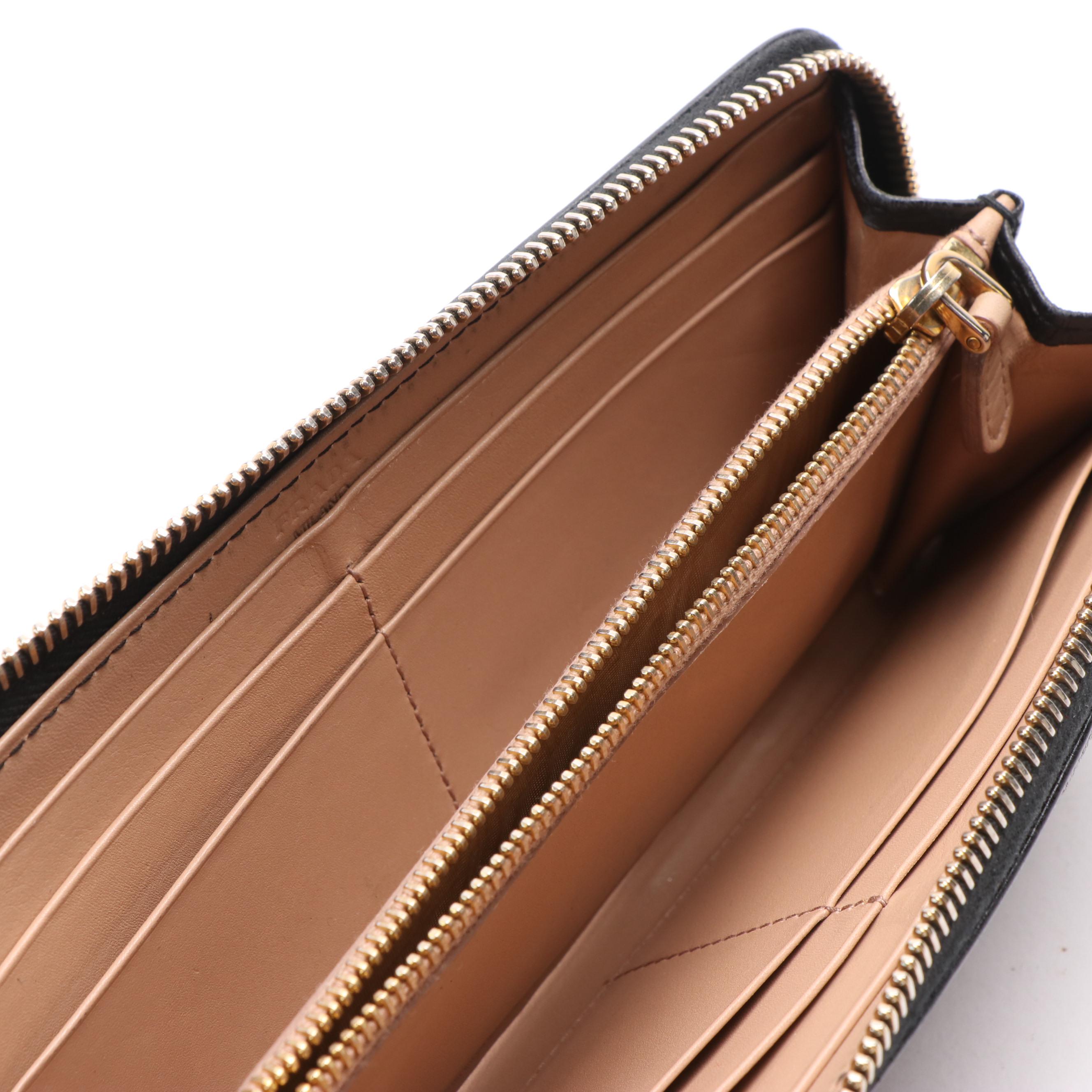 Prada Bow Leather Long Wallet