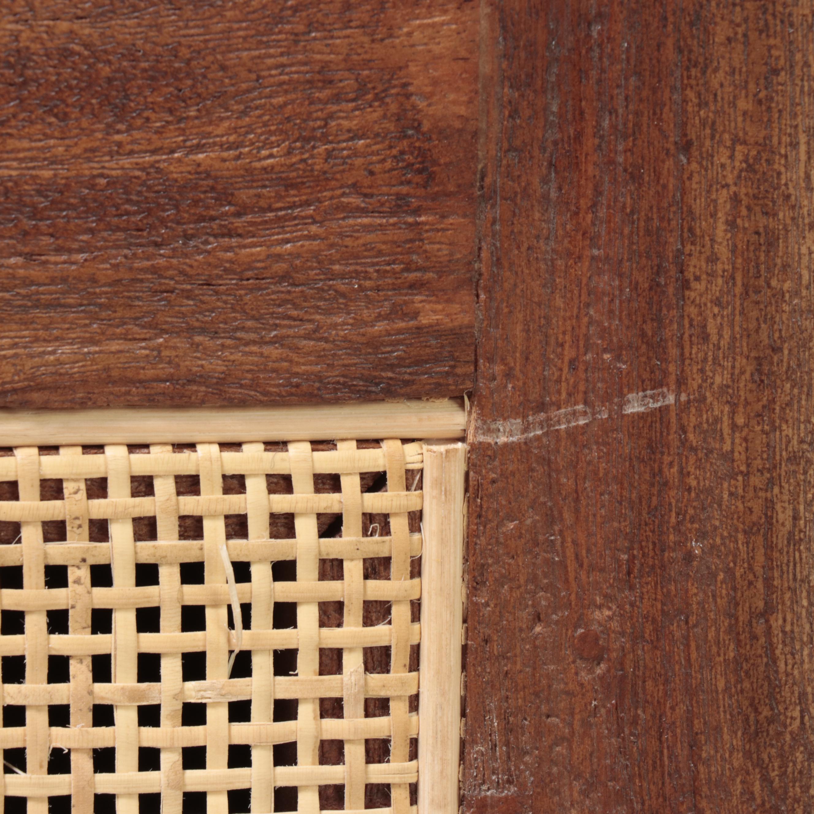 Four Hands Modern Hardwood and Cane-Paneled Coffee Table