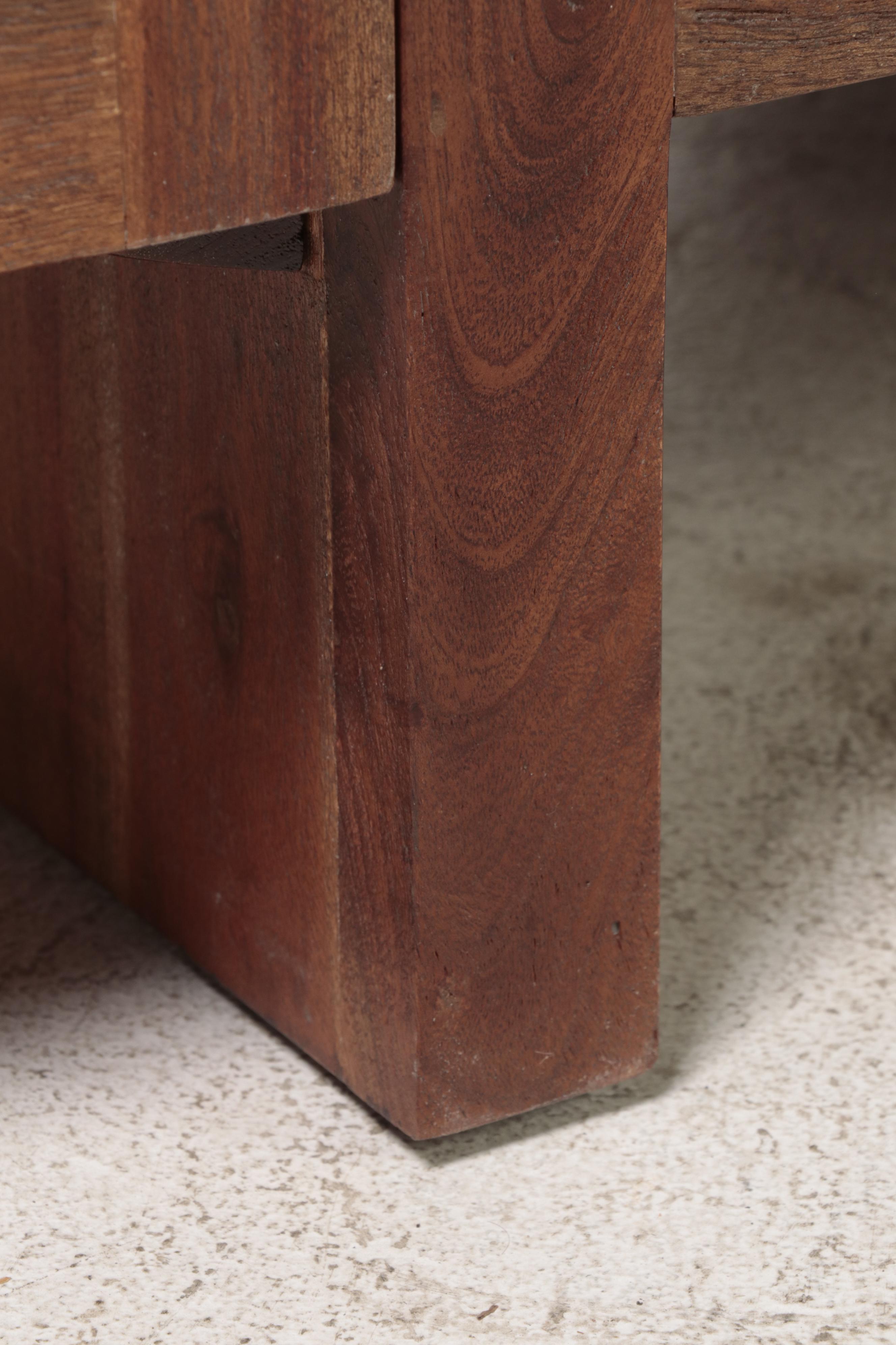 Four Hands Modern Hardwood and Cane-Paneled Coffee Table