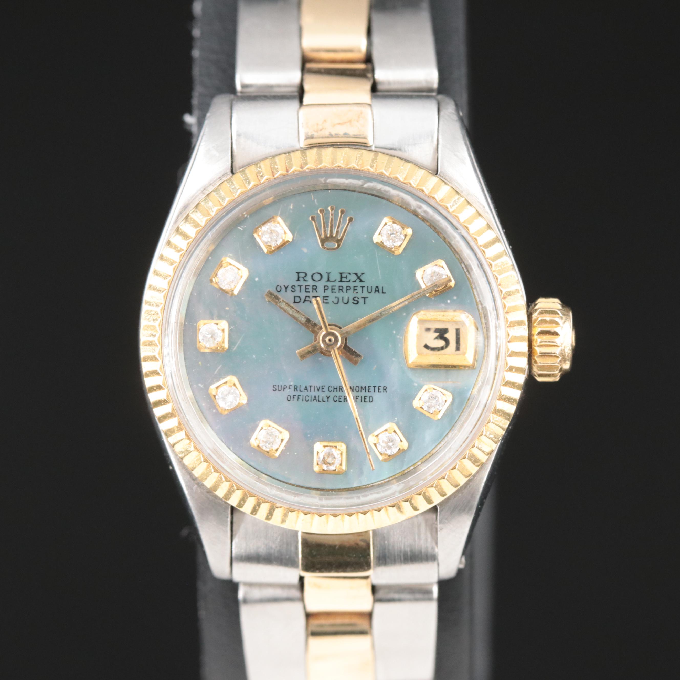 1966 Rolex Custom Diamond, Mother-of-Pearl Dial Watch