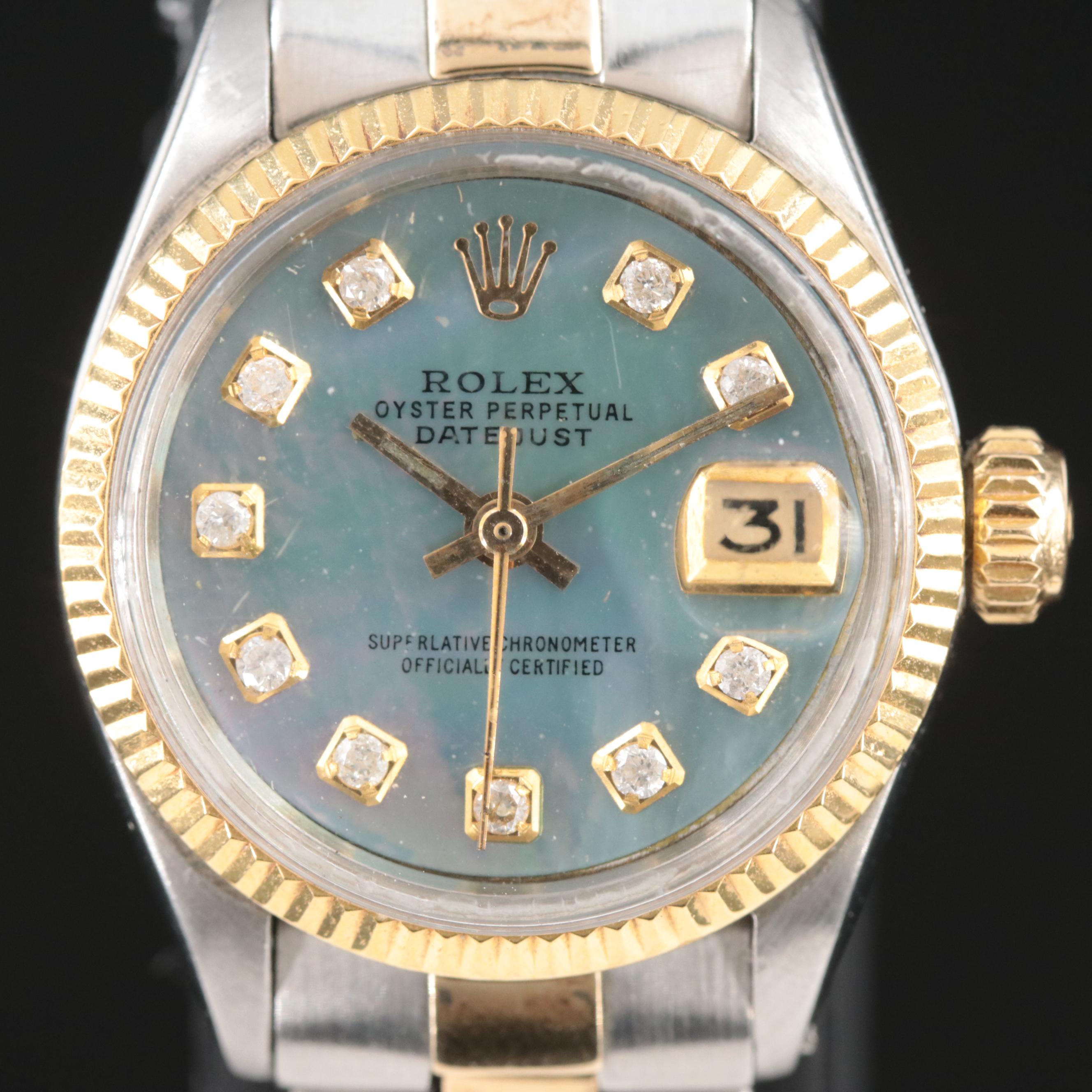 1966 Rolex Custom Diamond, Mother-of-Pearl Dial Watch
