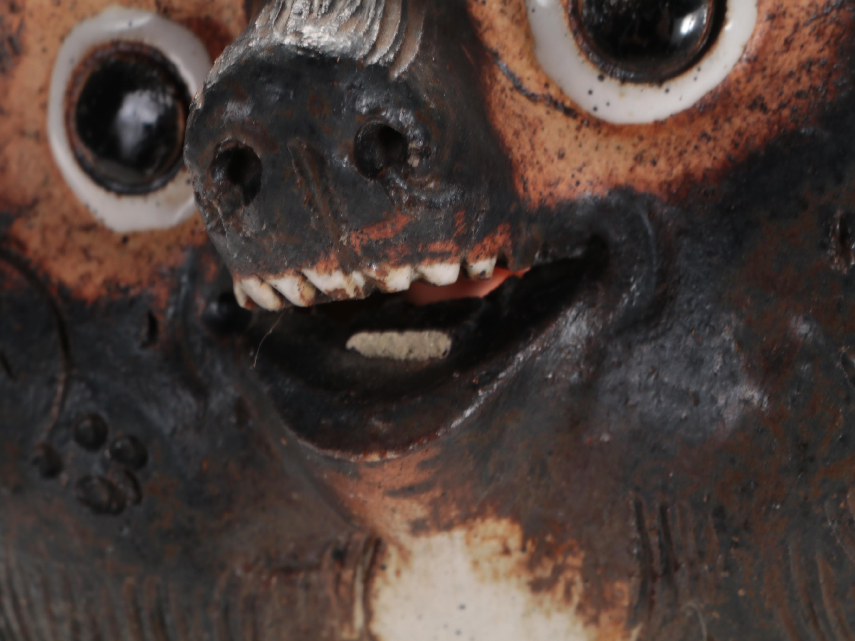 Japanese Tanuki Earthenware Figurine