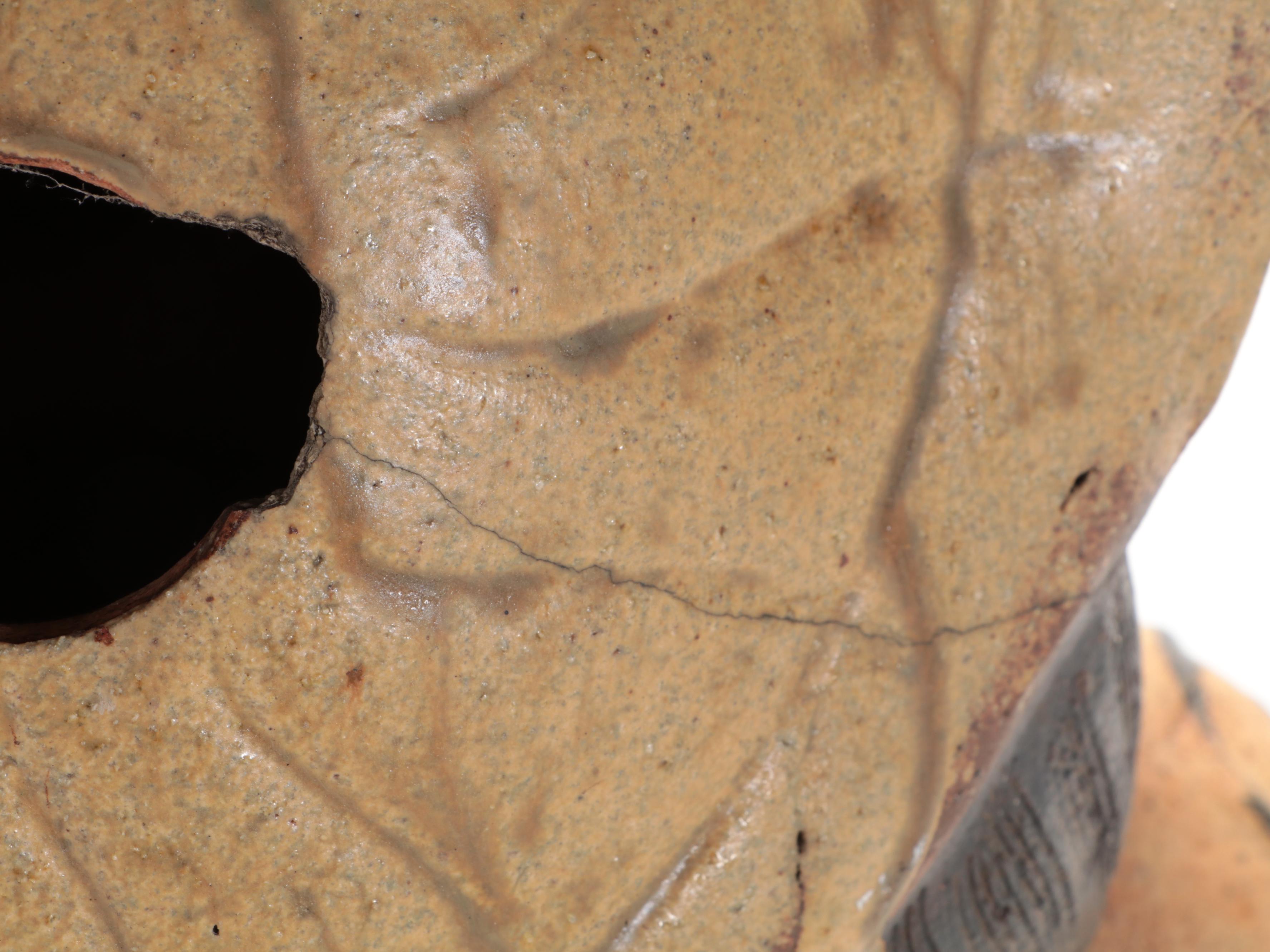 Japanese Tanuki Earthenware Figurine