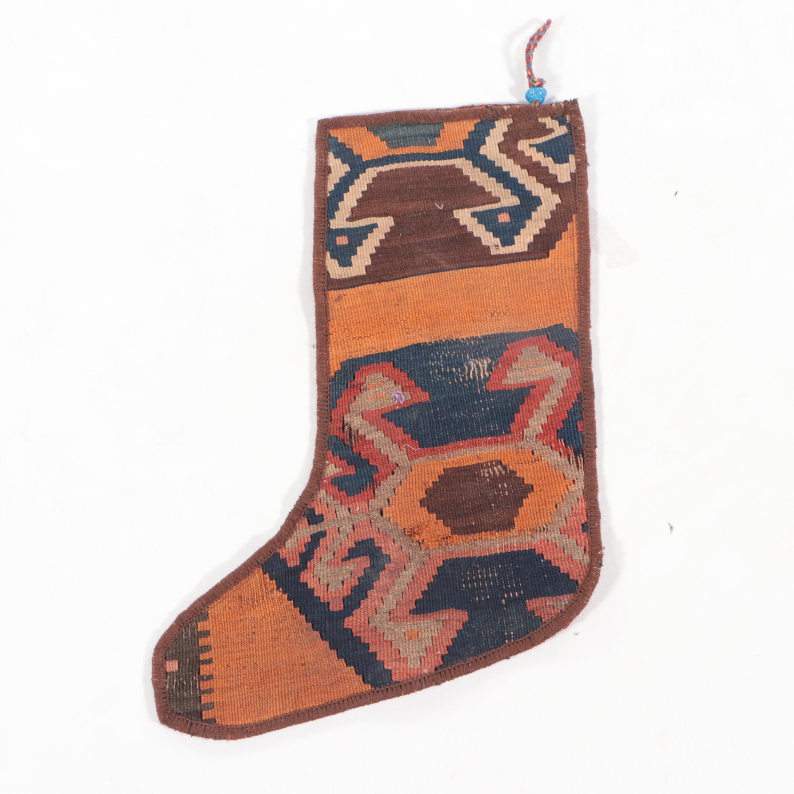 Hand-Knotted Persian Rug Faced Stocking