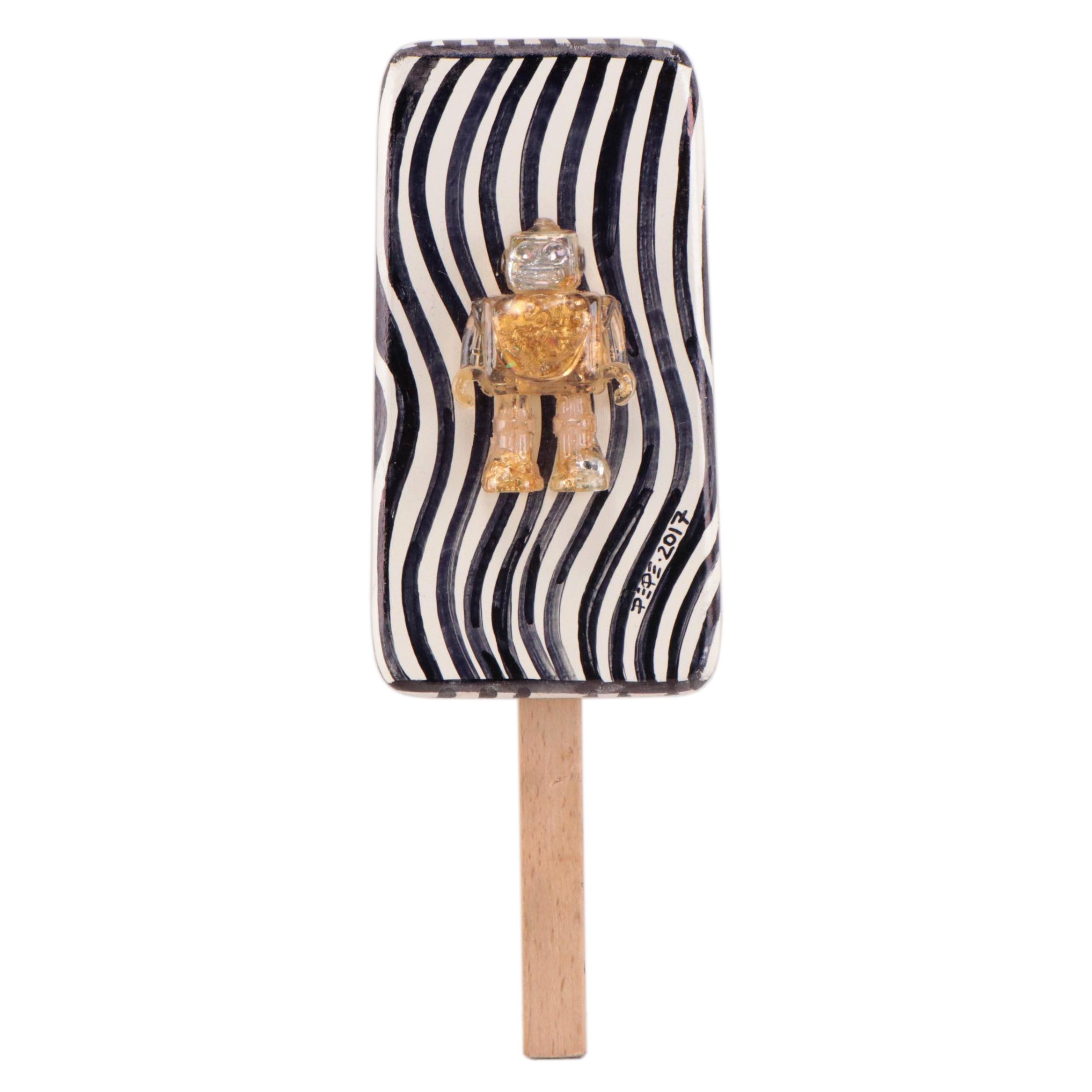 Pepe of Dutch Hippies Mixed Media Sculpture "Hippie Bot" Popsicle, 2017