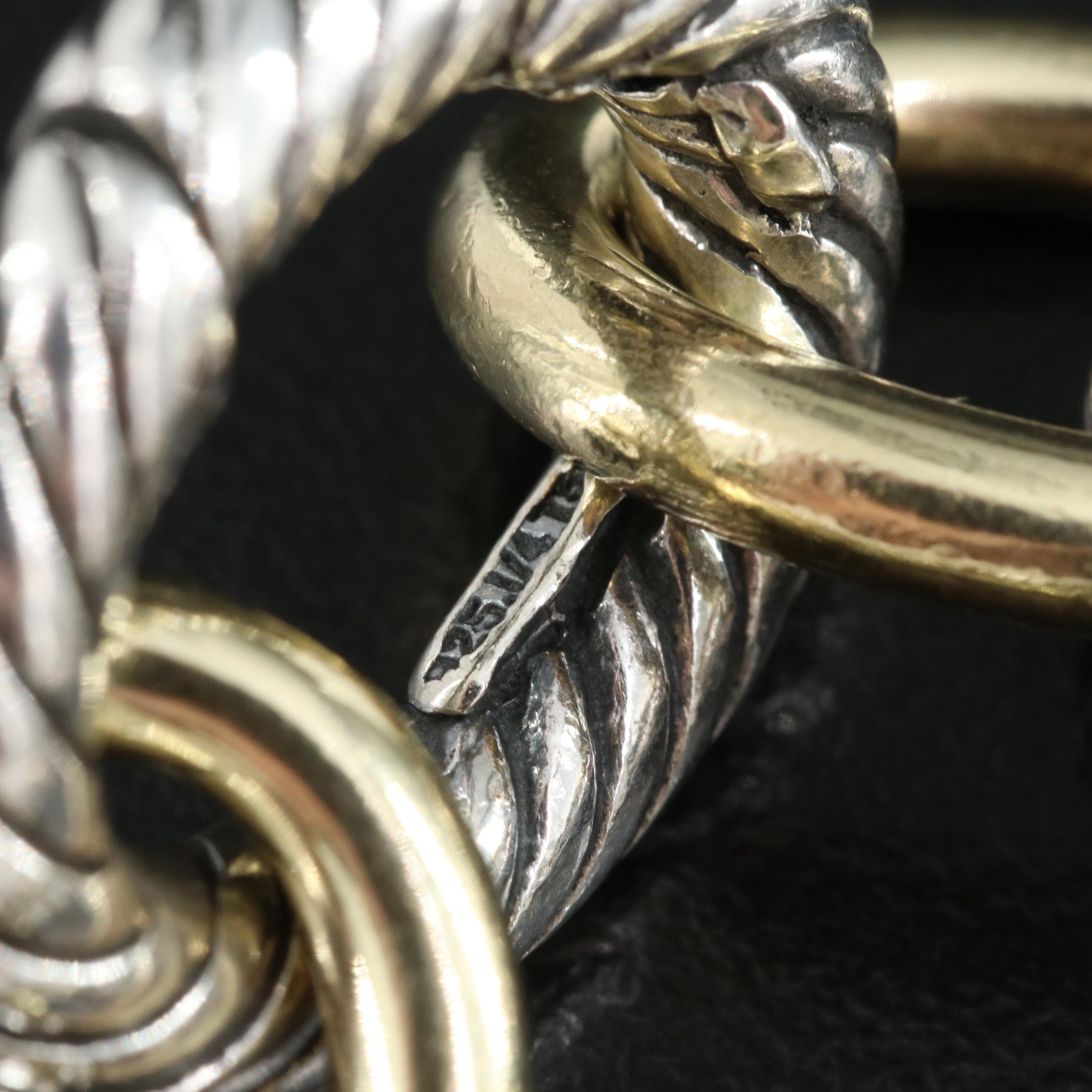 David Yurman Sterling Extra Large Cable Bracelet with 18K Bonded Accents