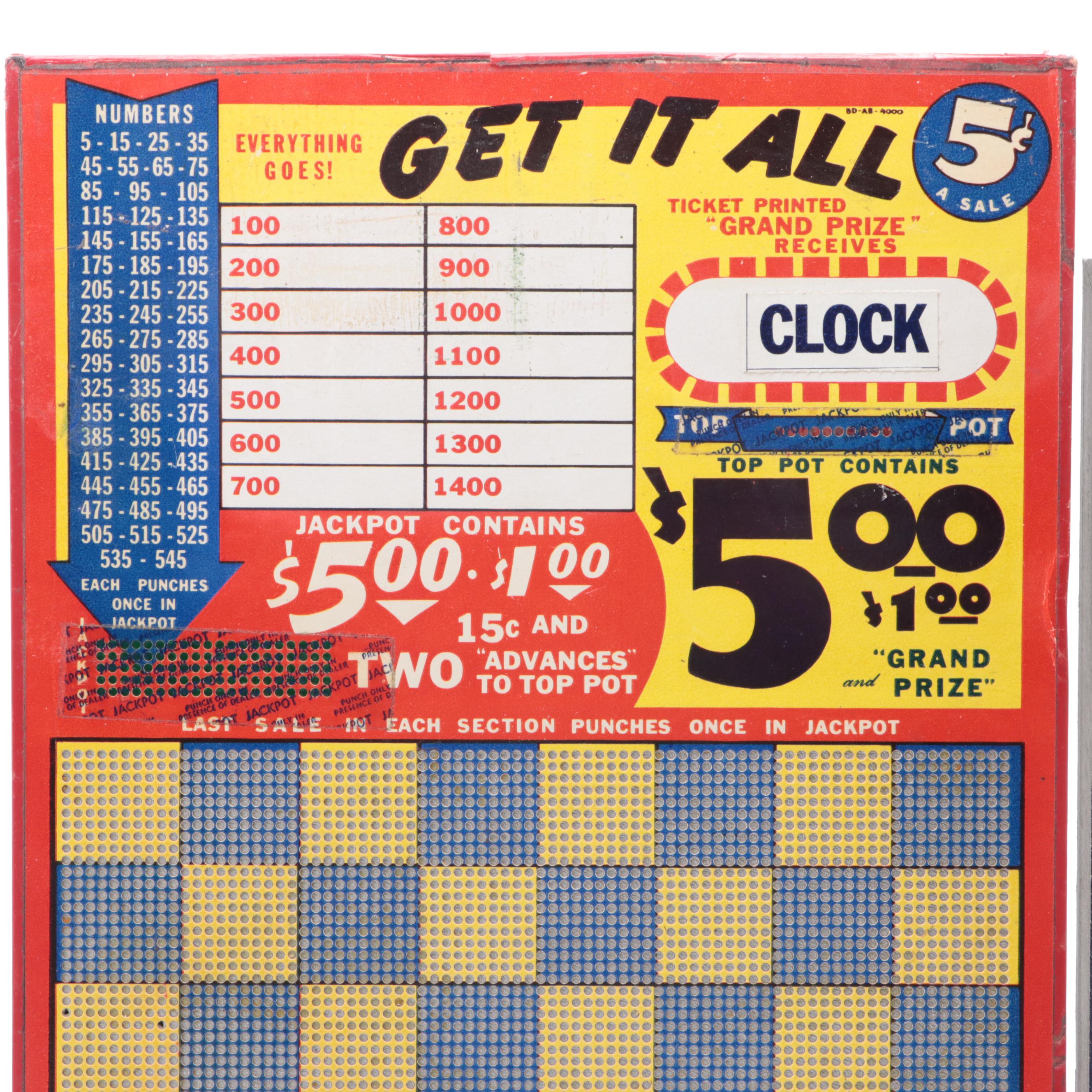 Cigarette and Other Gambling Punch Boards, Mid-20th Century