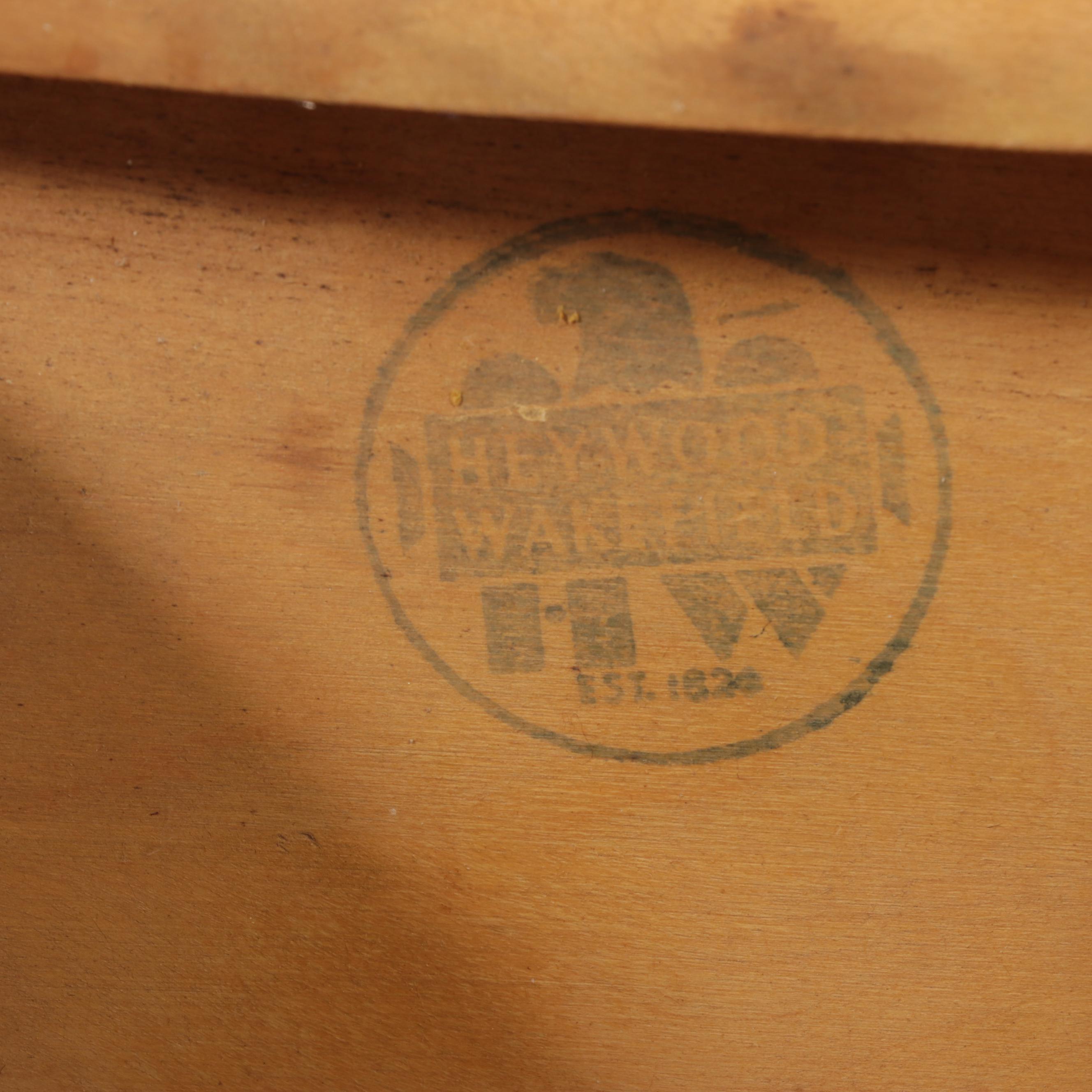 Pair of Heywood-Wakefield Mid Century Modern Blonde-Finish Tiered End Tables-