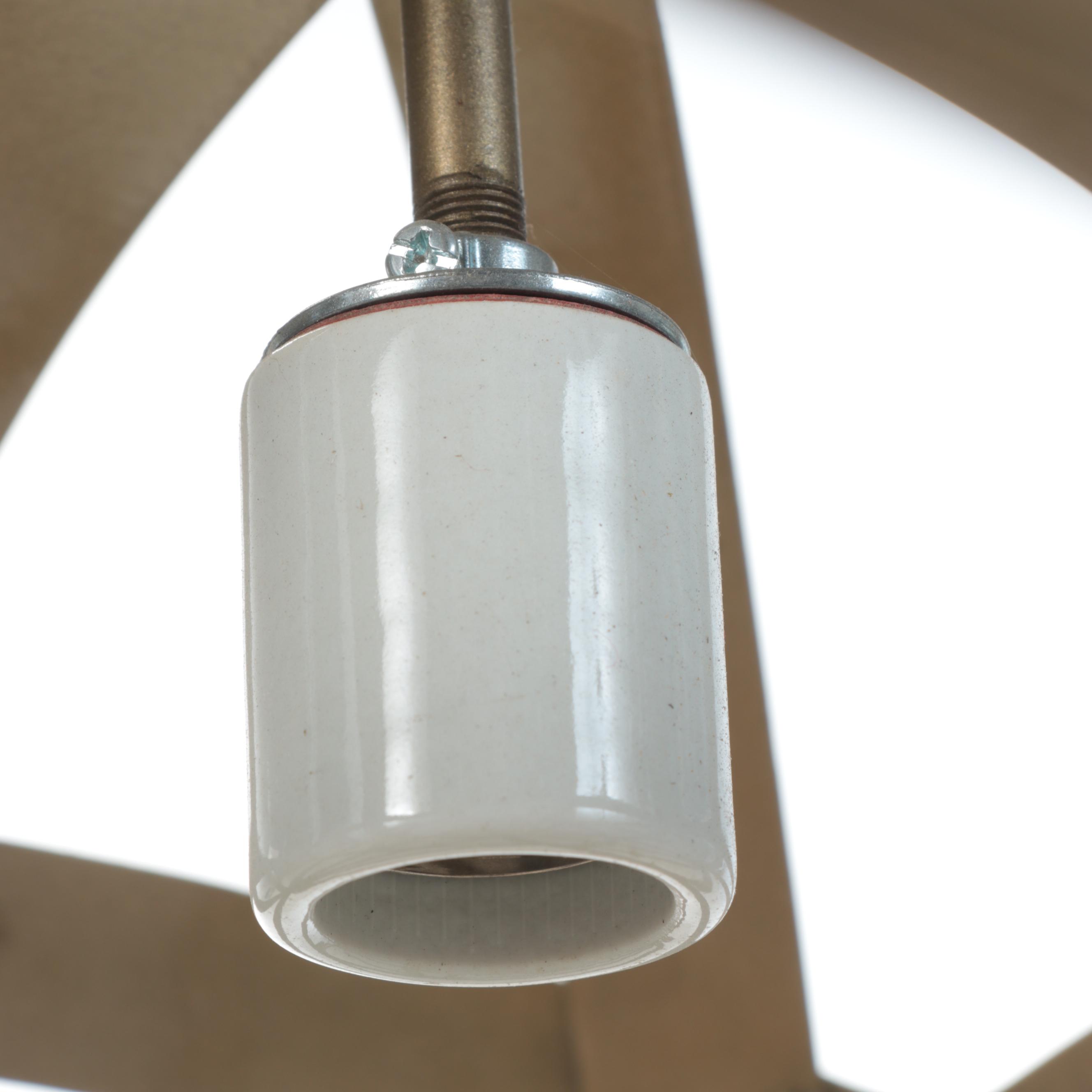 Contemporary Brass Metal Strap Orb Cage Pendant Lights