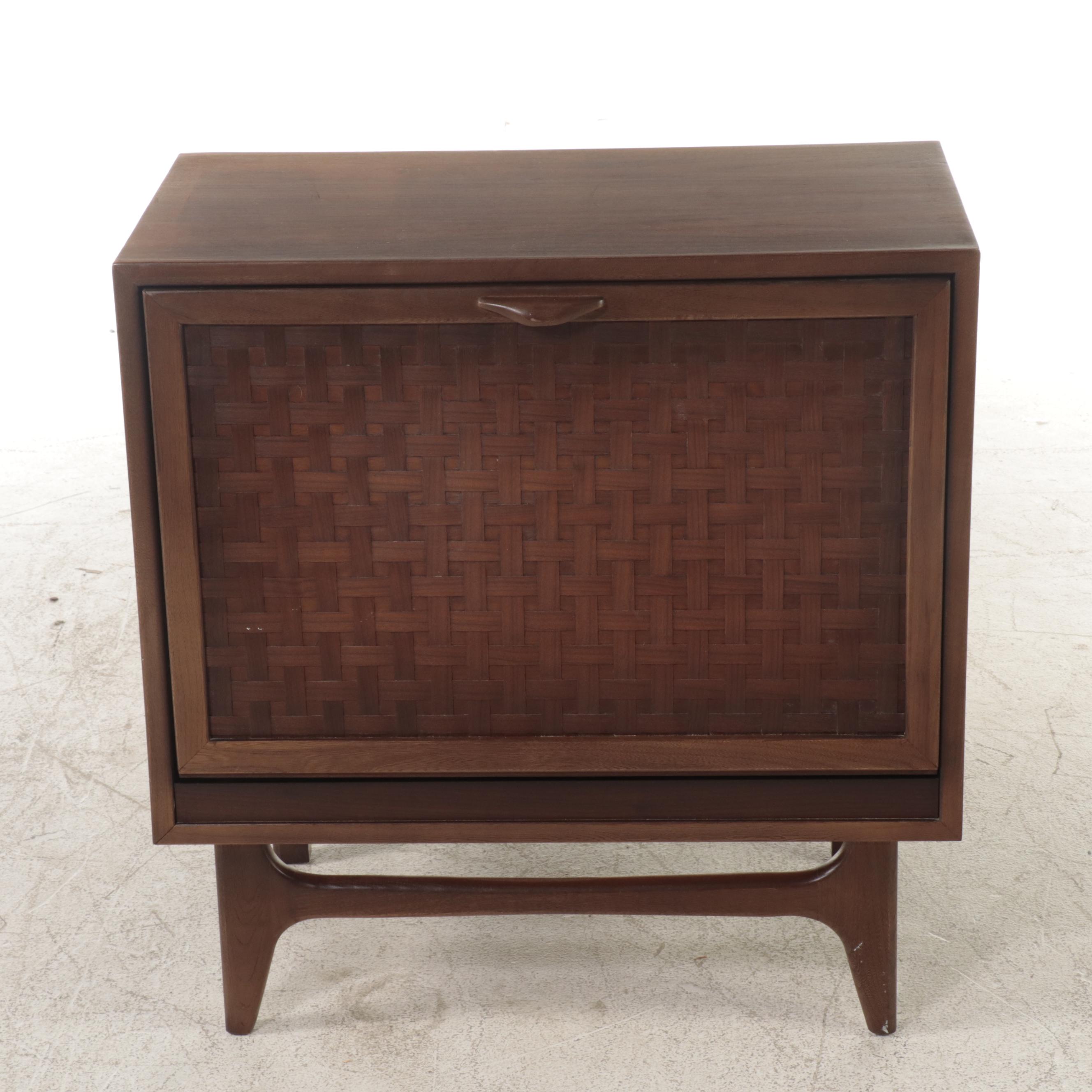 Lane Mid Century Modern Walnut and Ash Record Cabinet