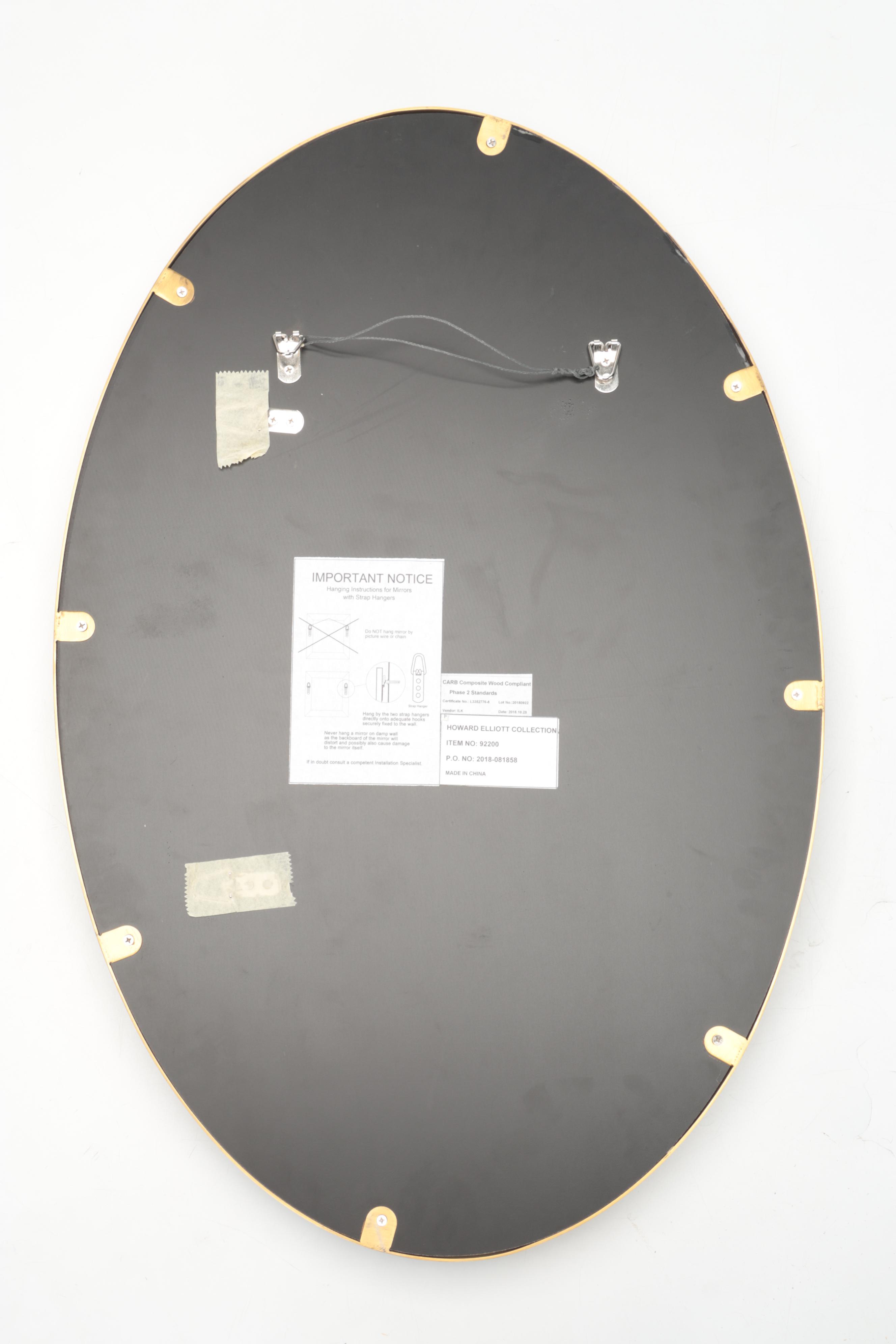 Howard Elliott Collection Modernist Style Intrepid Oval Wall Mirror