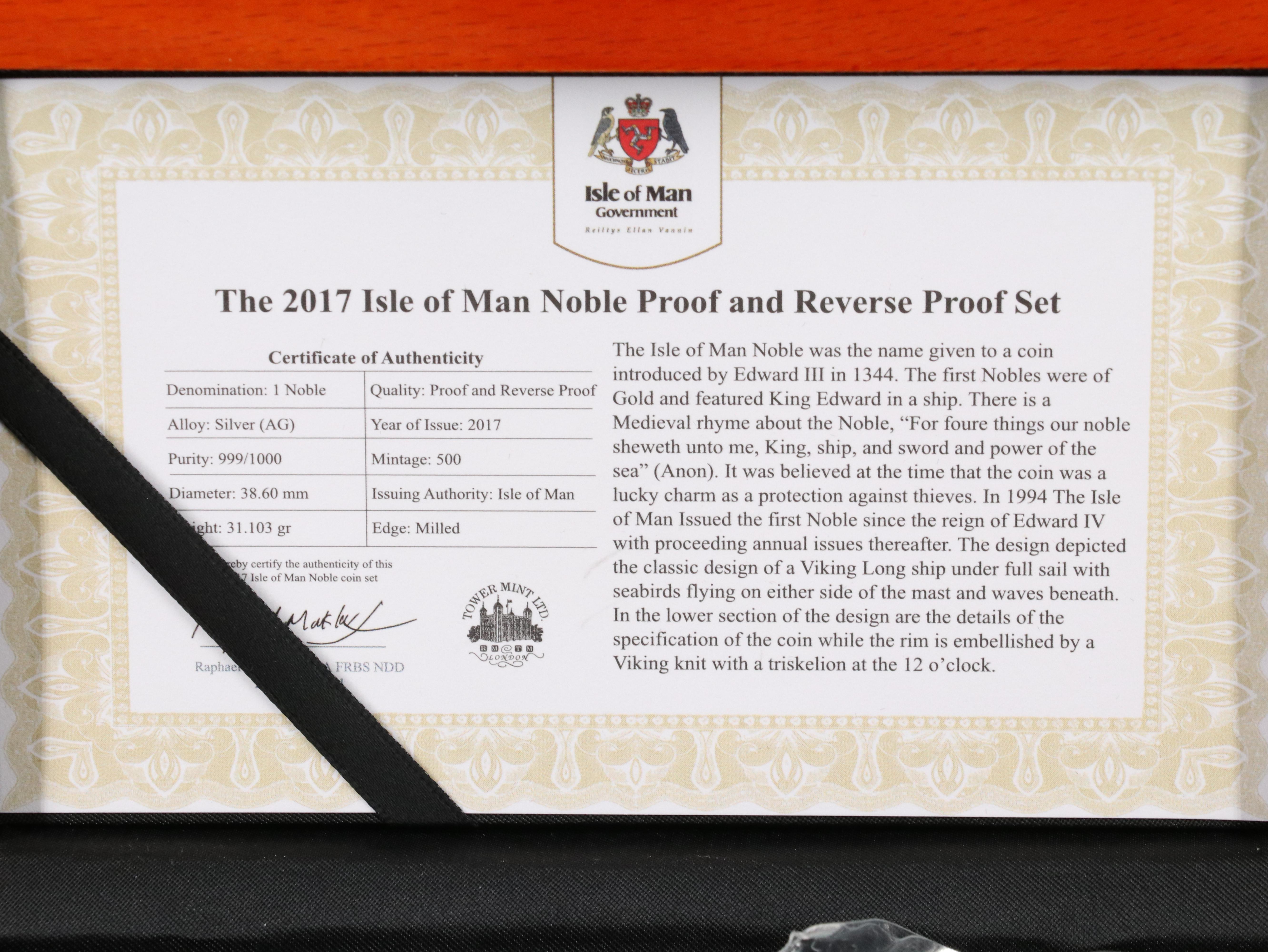 2017 Isle of Mann Noble Two Piece Silver Proof Set