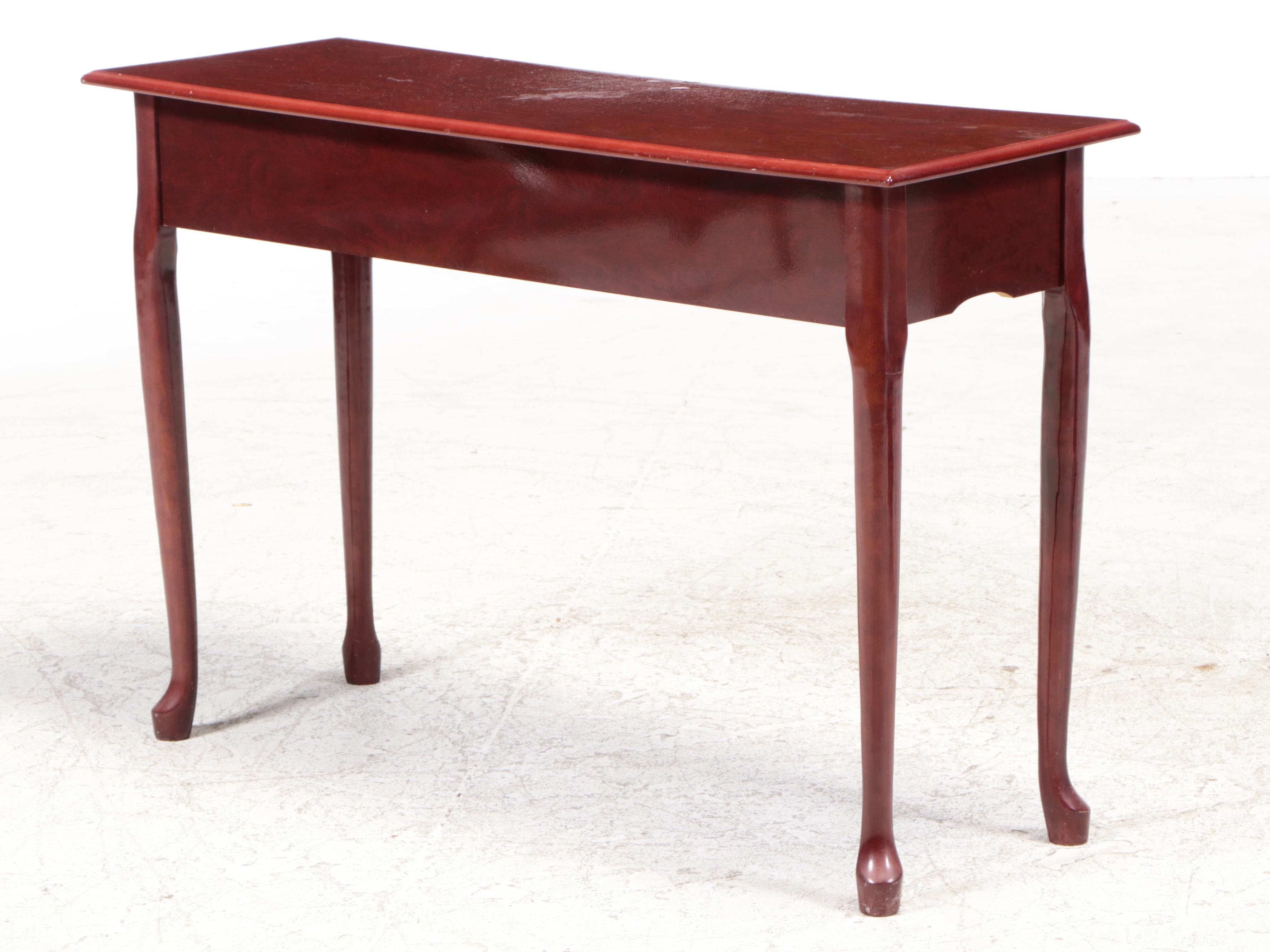Queen Anne Style Two-Drawer Console Table, Late 20th Century