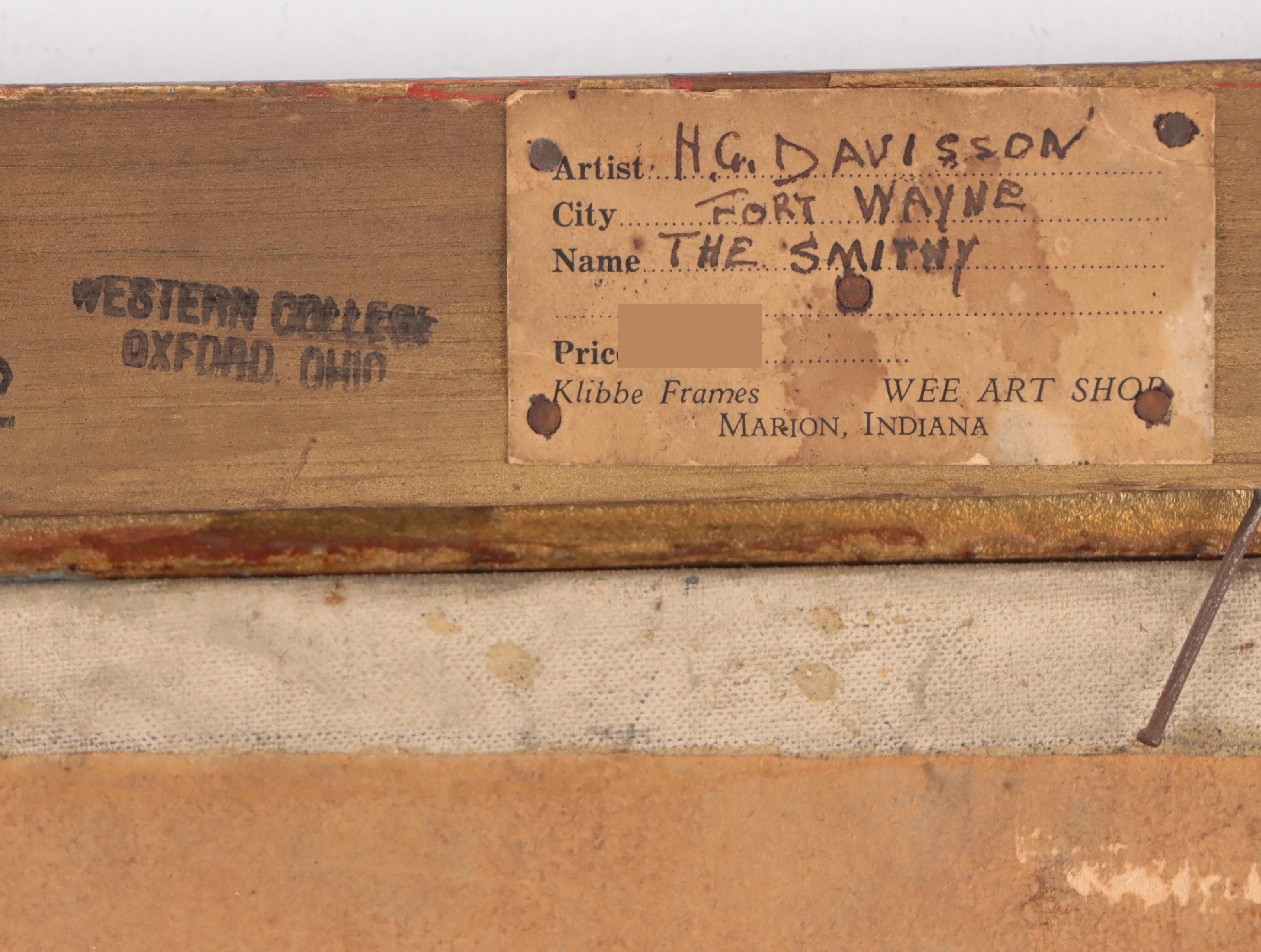 Homer Gordon Davisson Landscape Oil Painting "The Smithy"