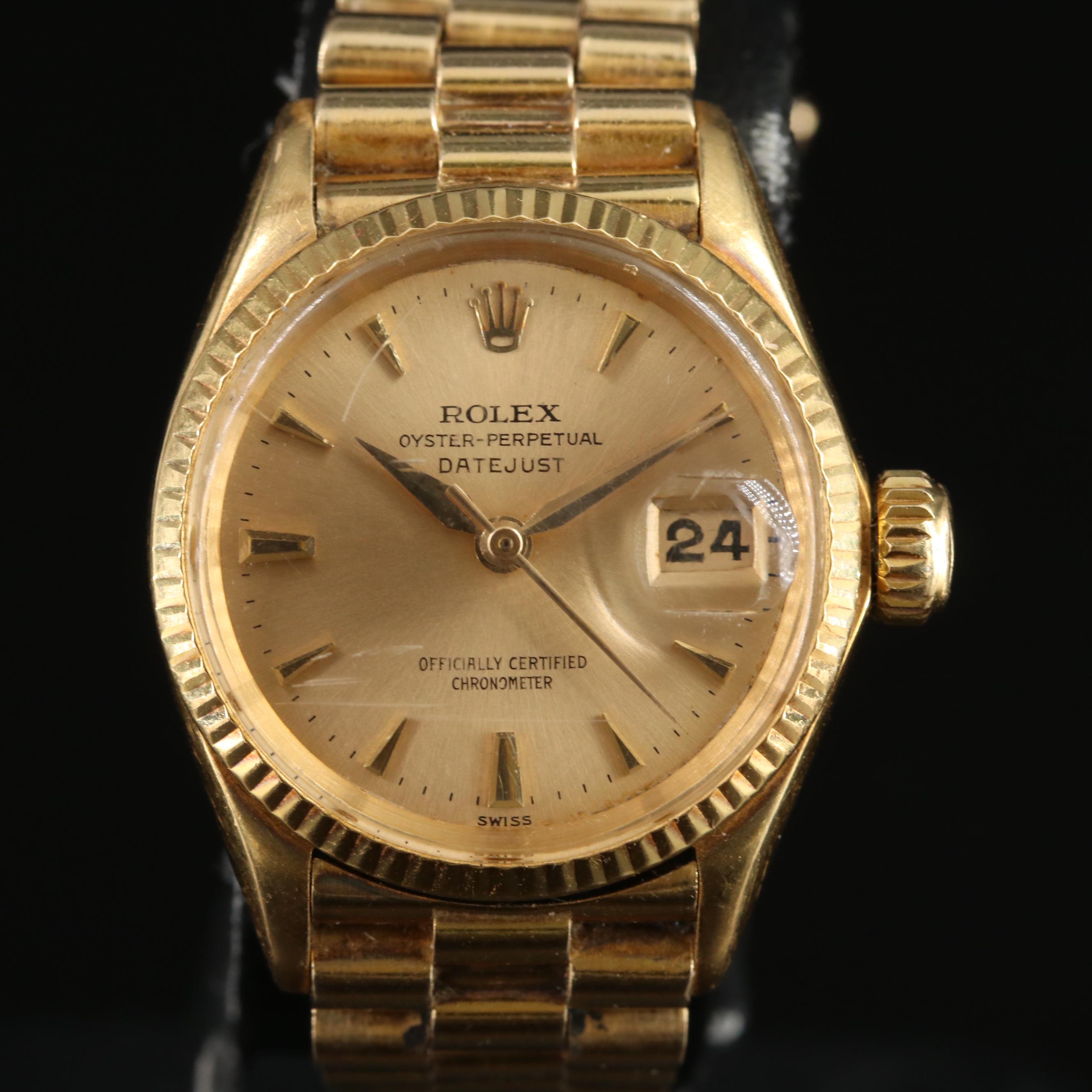1957-58 Rolex 18K Datejust with 14K Custom Bracelet