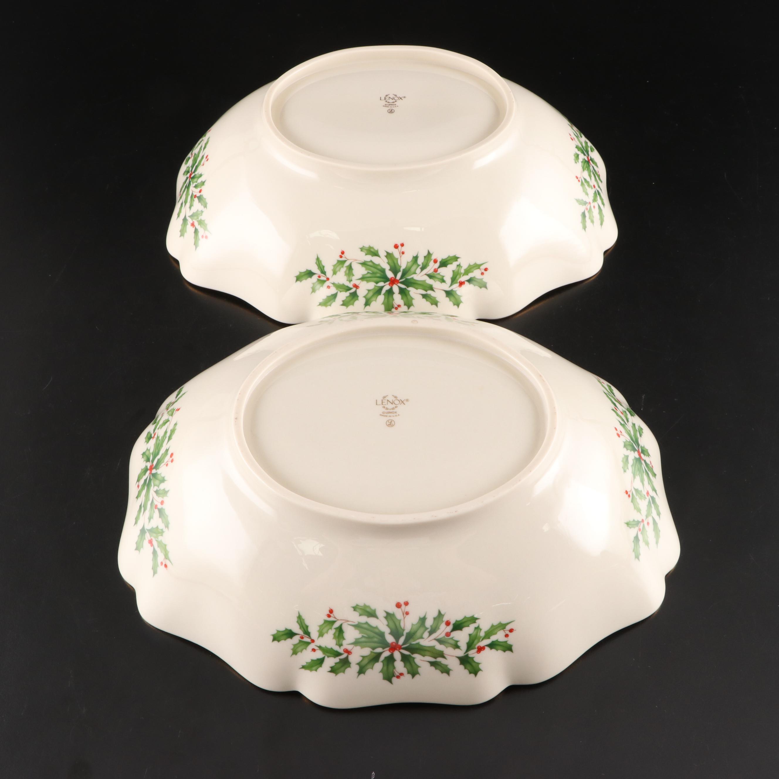 Lenox "Holiday" Porcelain Dinnerware and Serving Bowls