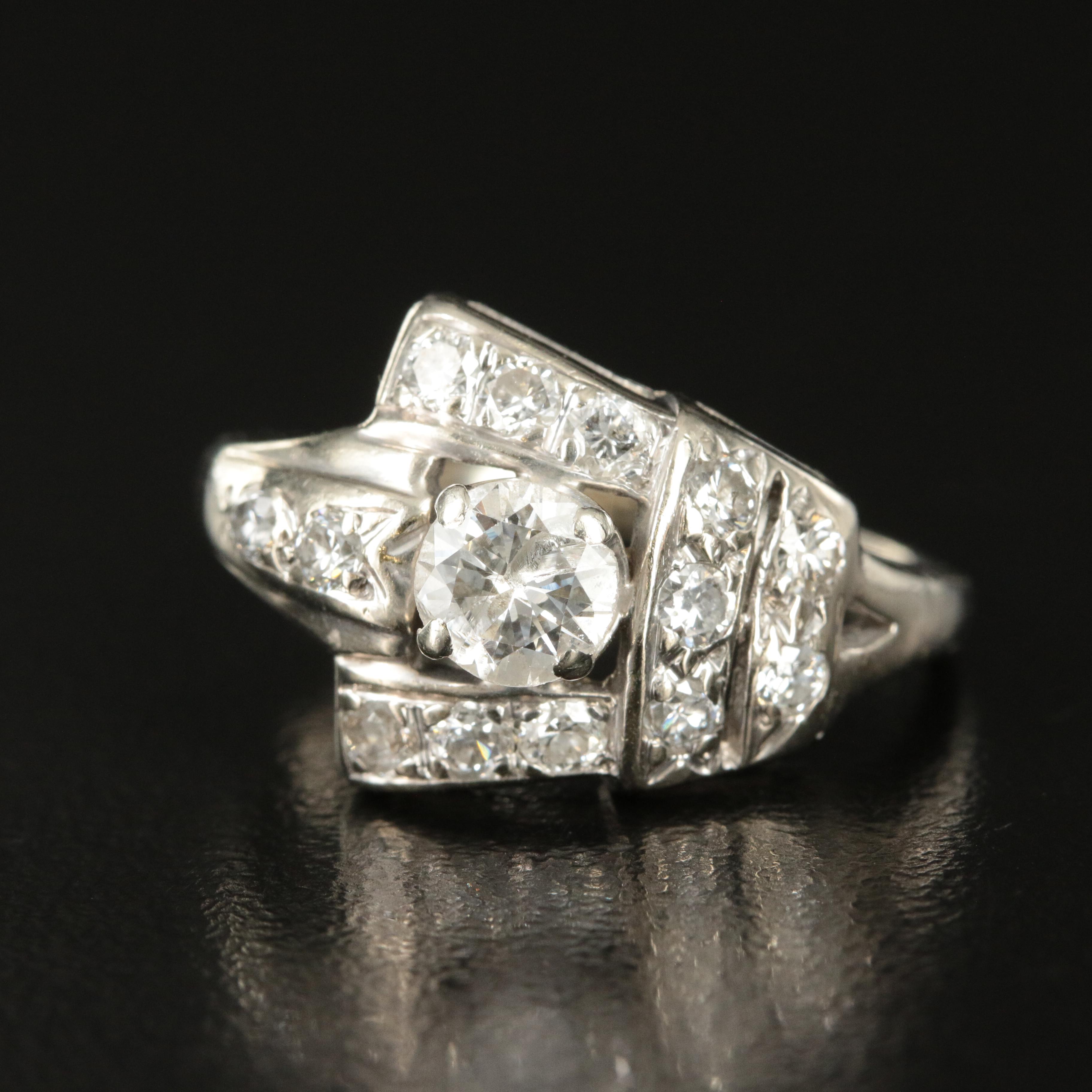 Vintage 14K 0.92 CTW Diamond Ring