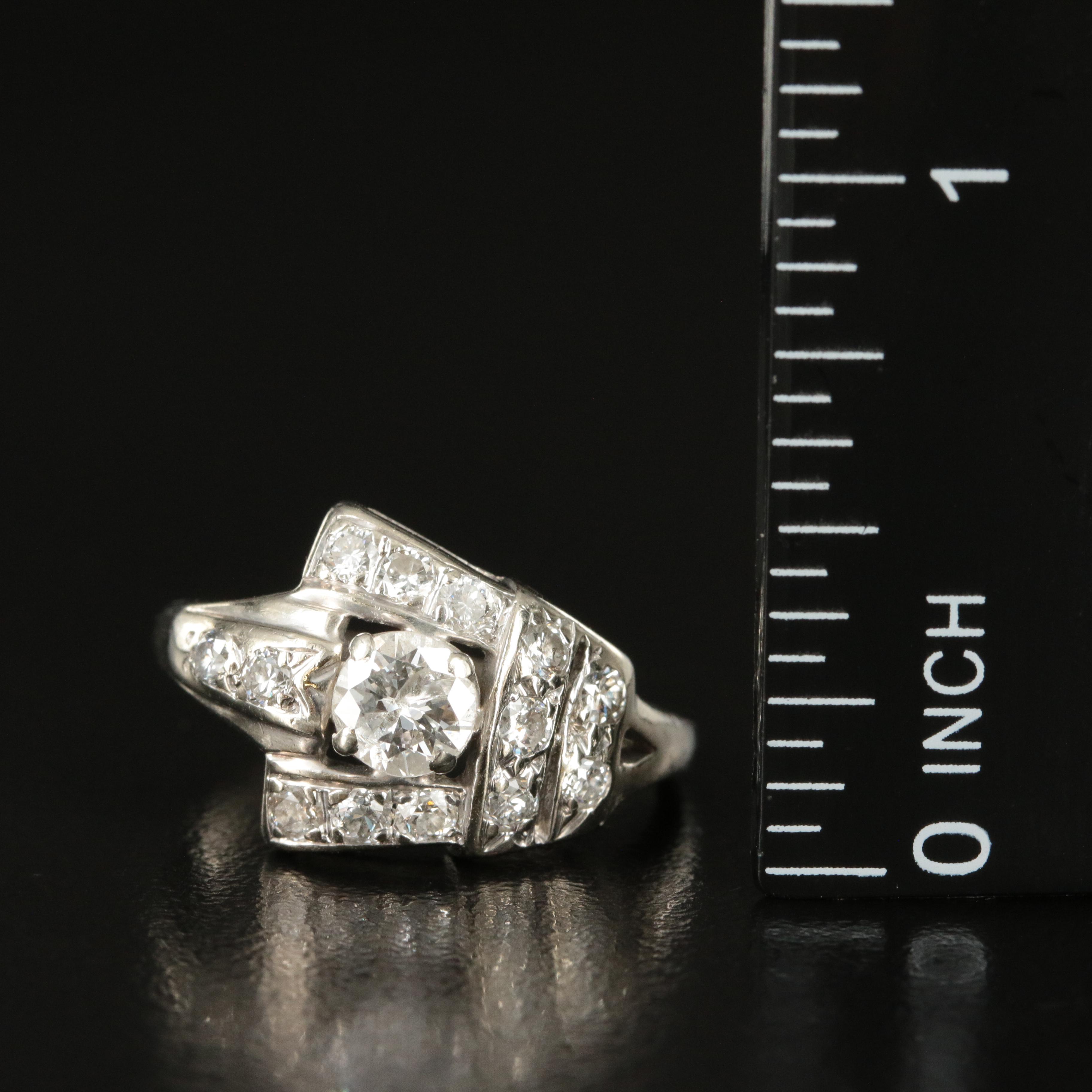 Vintage 14K 0.92 CTW Diamond Ring