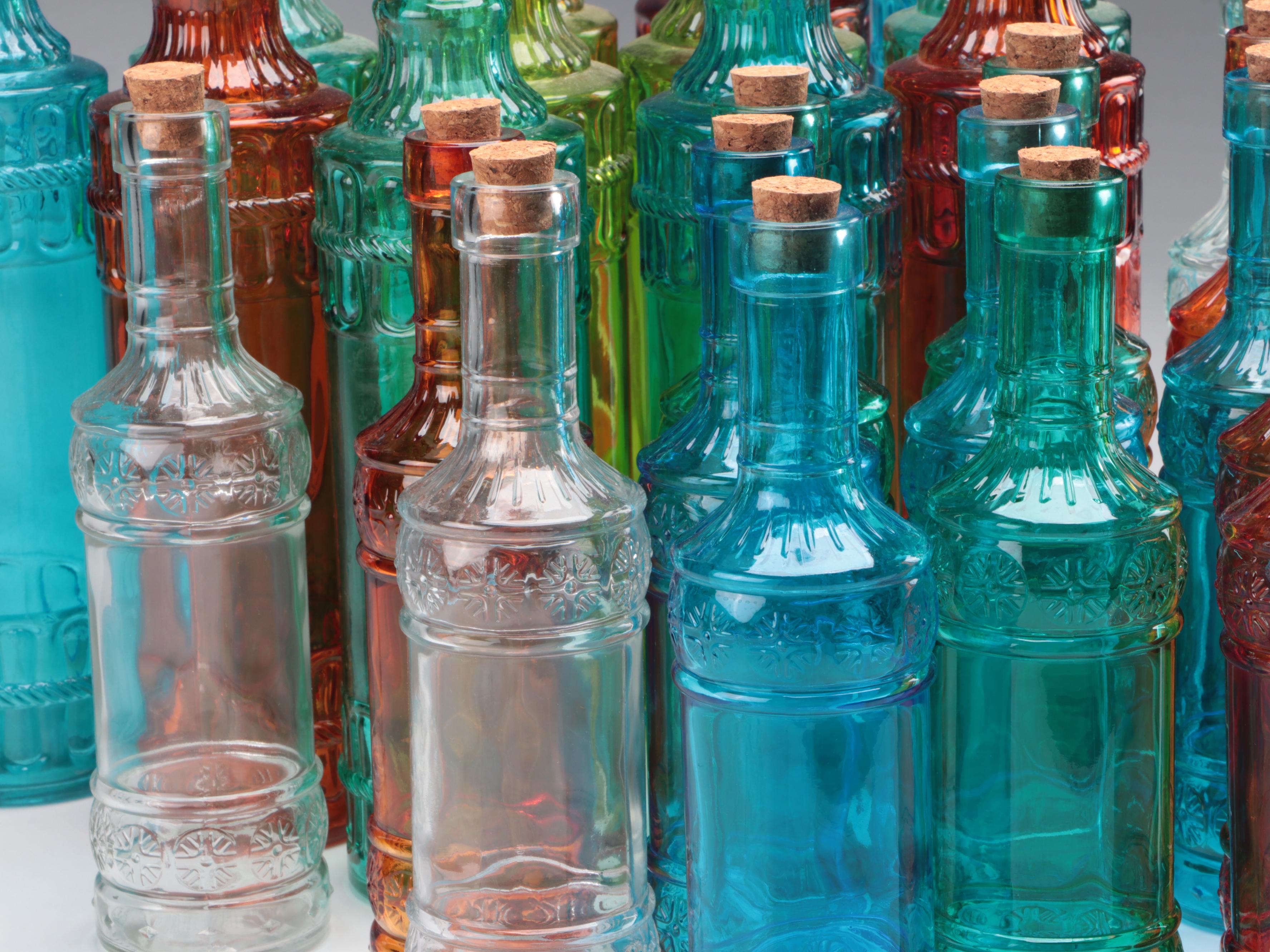 Colorful Glass Bottle Collection