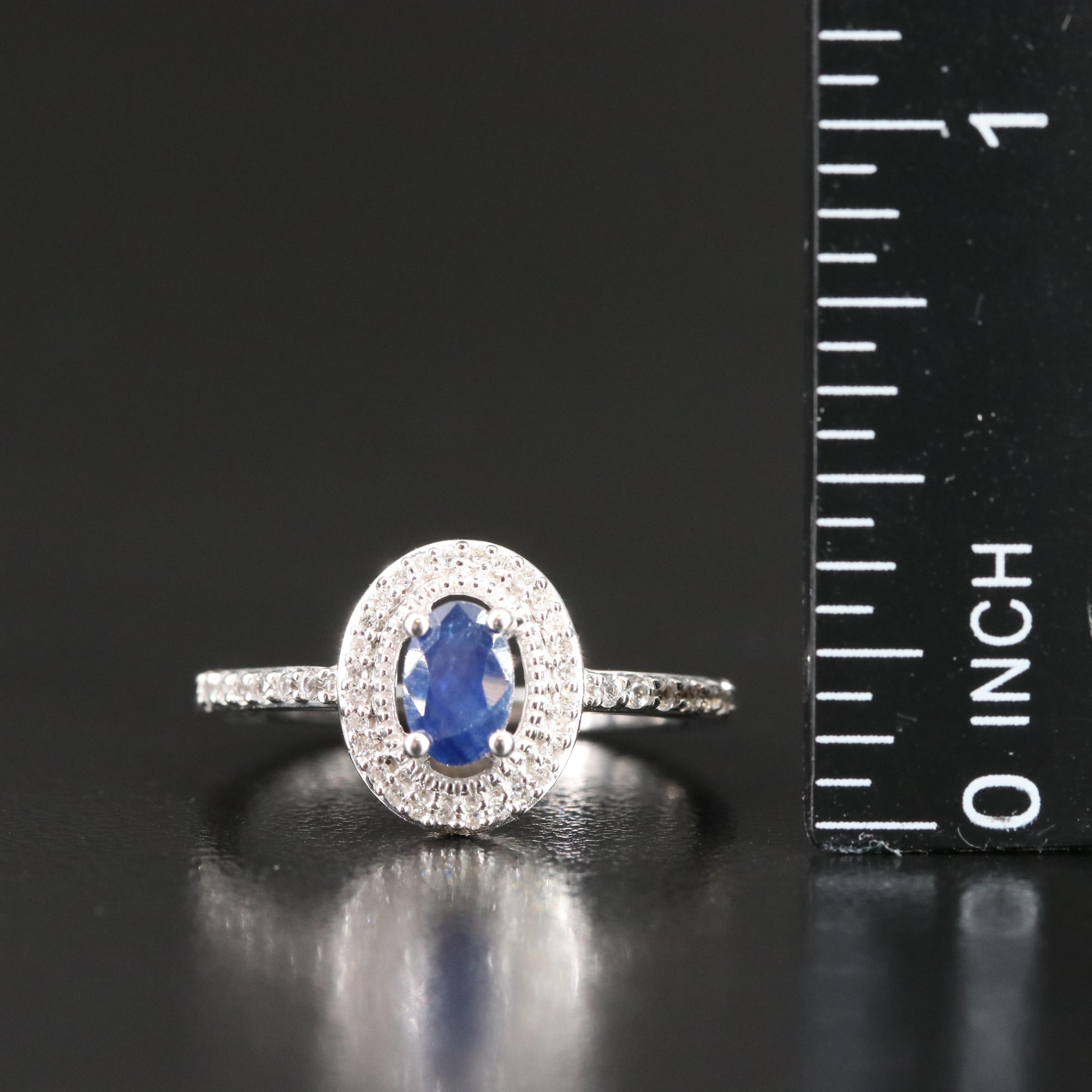 10K Sapphire and Diamond Ring
