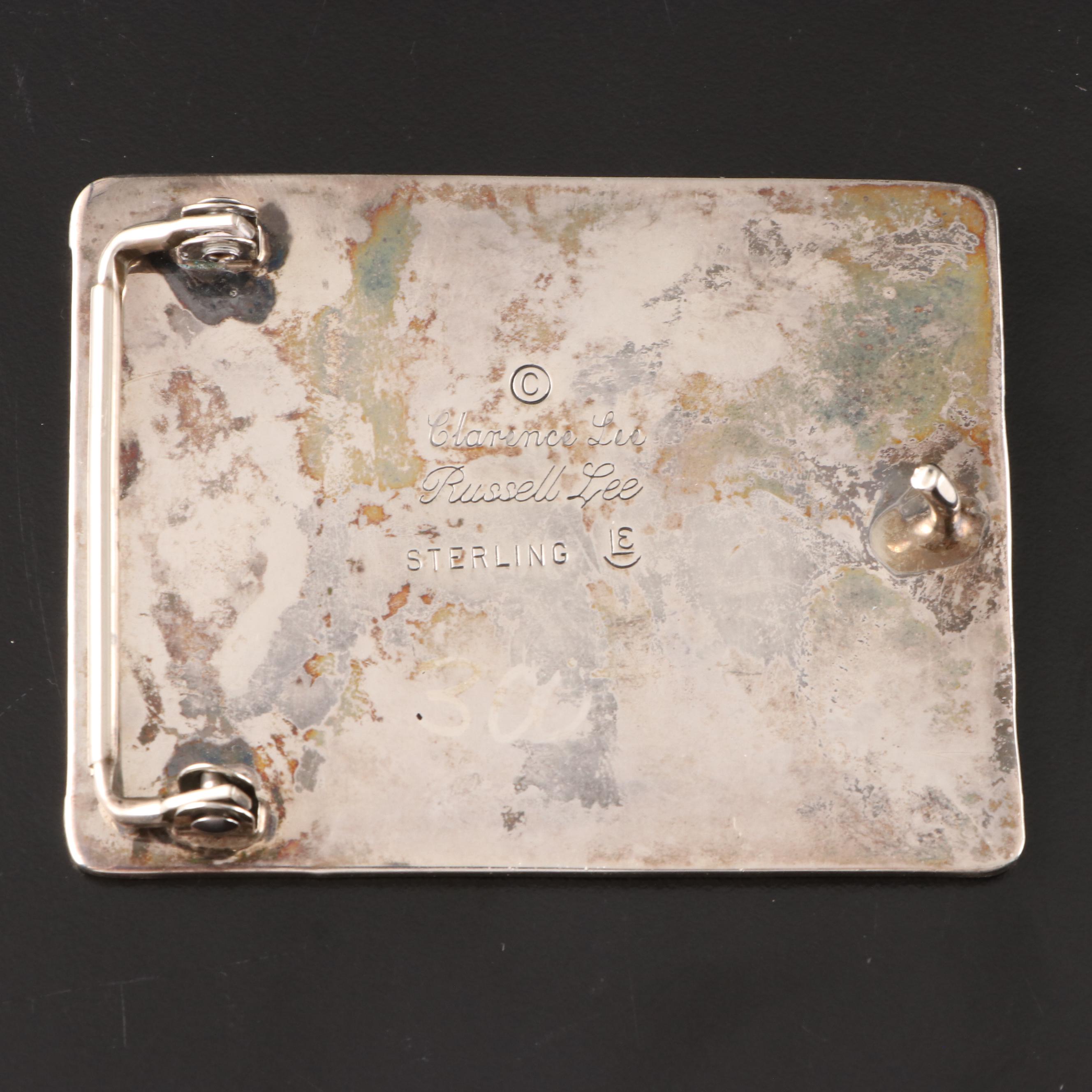 Clarence and Russell Lee Navajo Diné Sterling Storyteller Belt Buckle
