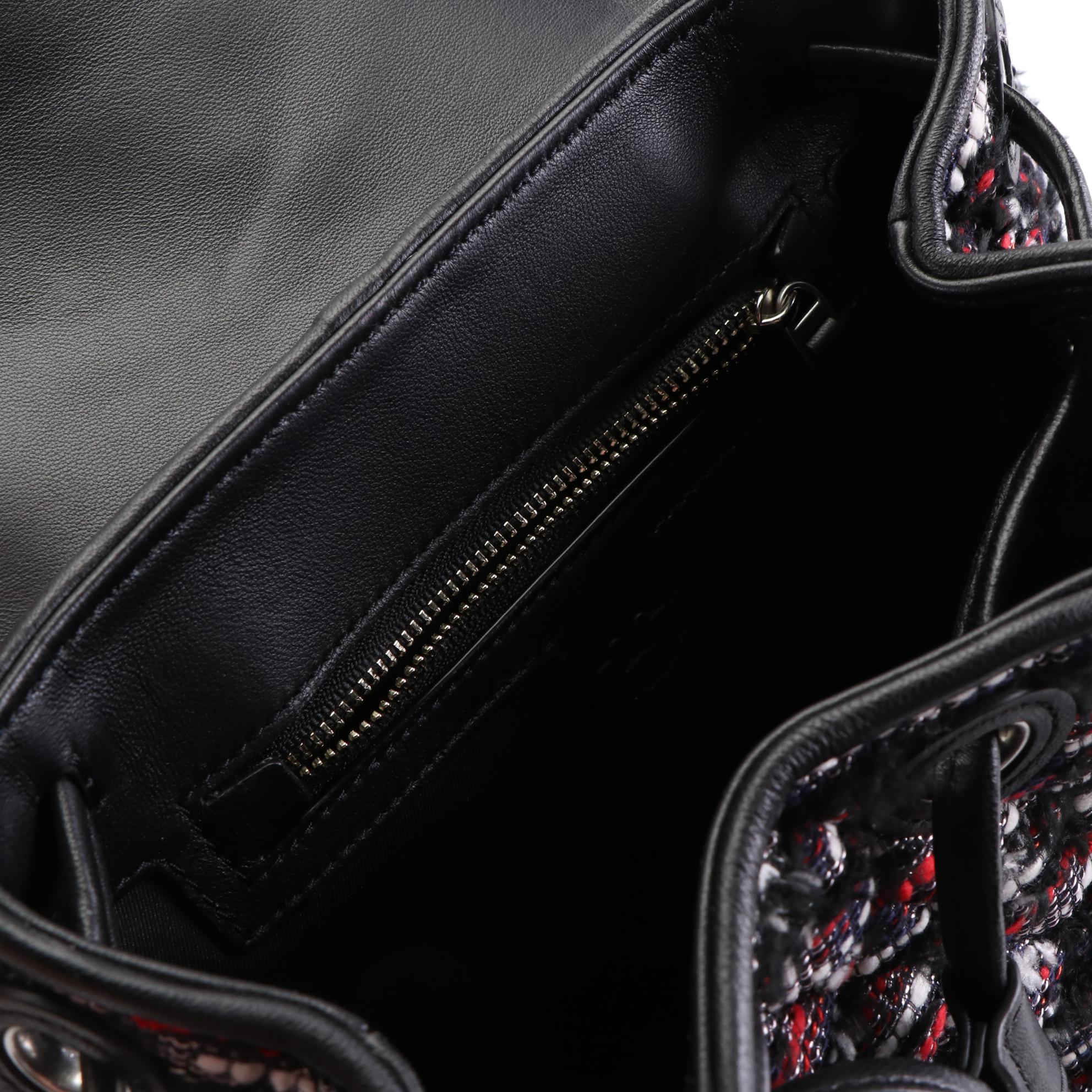 Tory Burch Tweed Backpack, Peep Toe Wedges, and Two Pairs of Slides