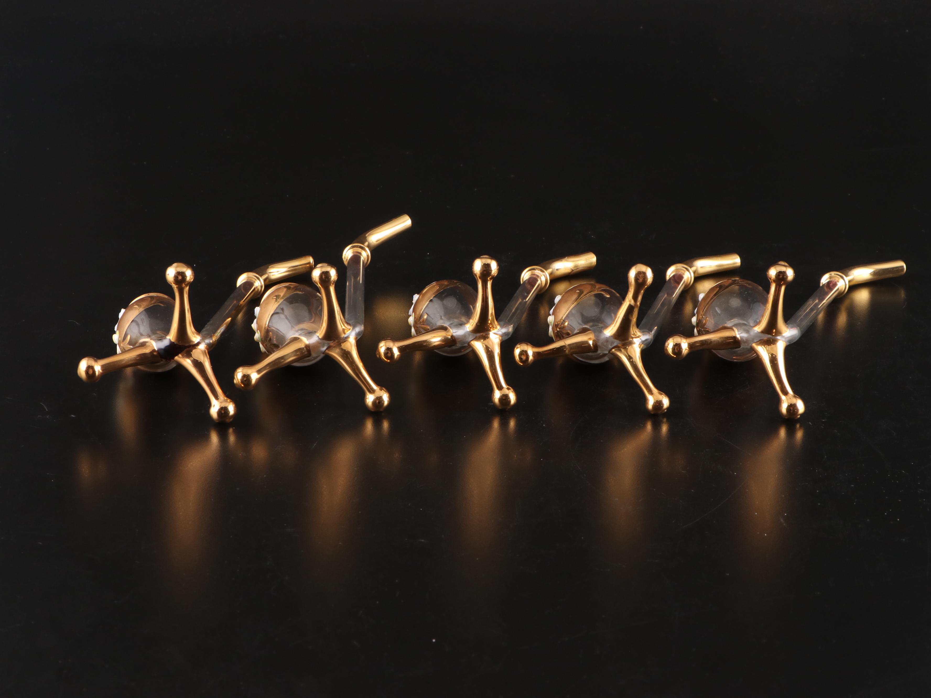 Bohemian Style Glass Pipe Shaped Wine Sippers, 20th Century