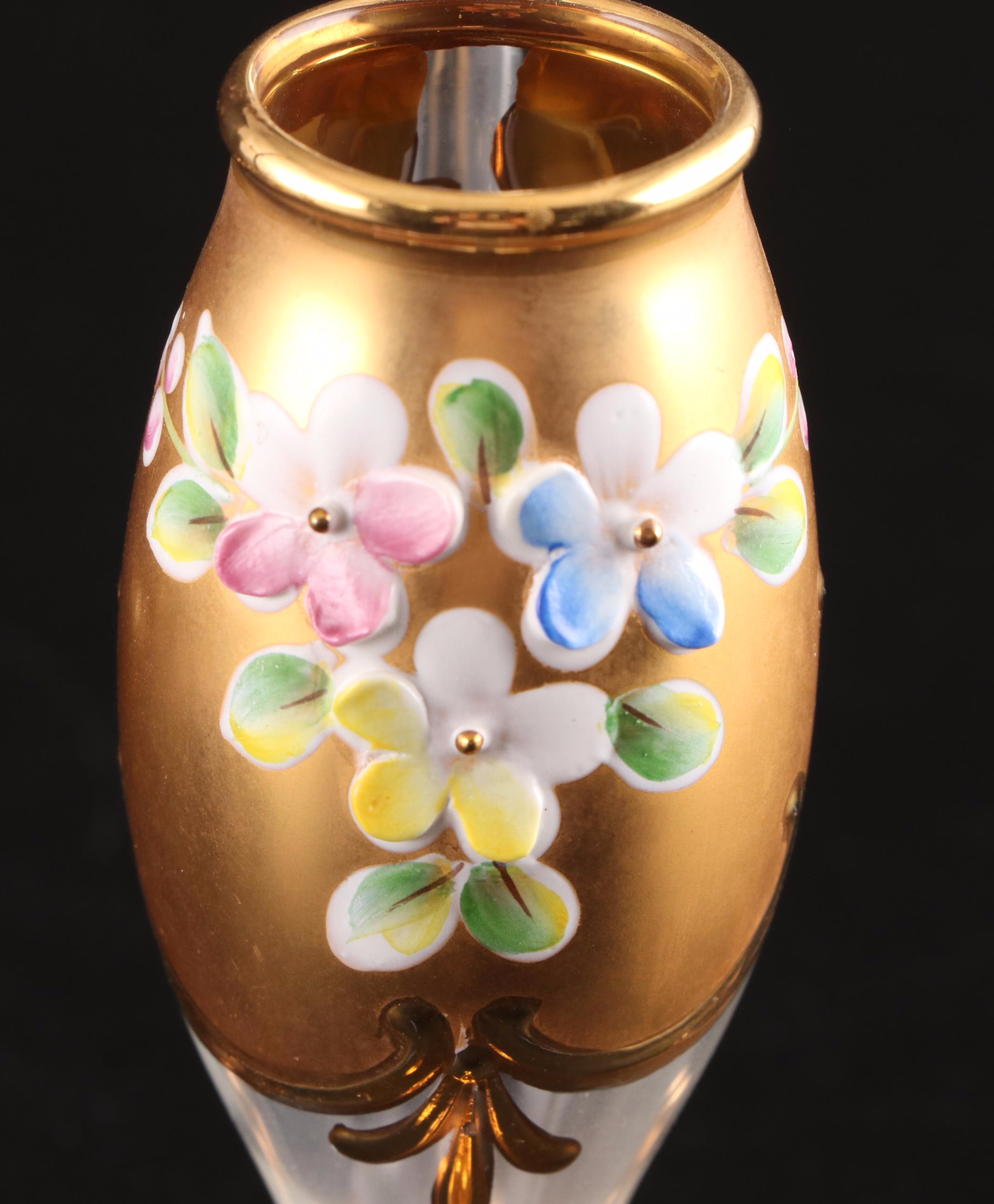 Bohemian Style Glass Pipe Shaped Wine Sippers, 20th Century