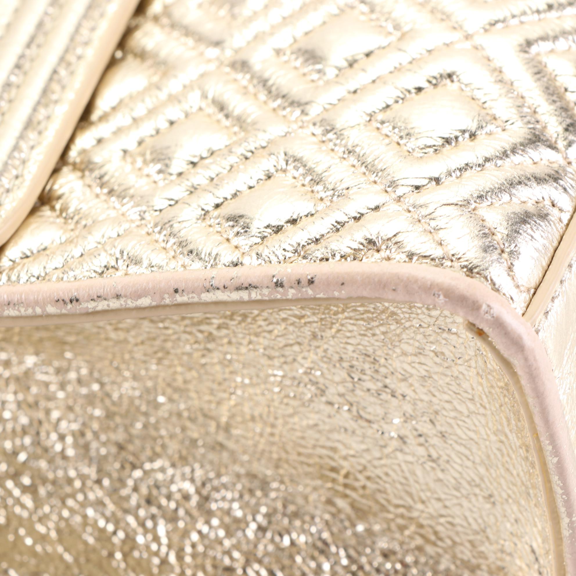 Tory Burch Fleming Convertible Shoulder Bag in Metallic Leather