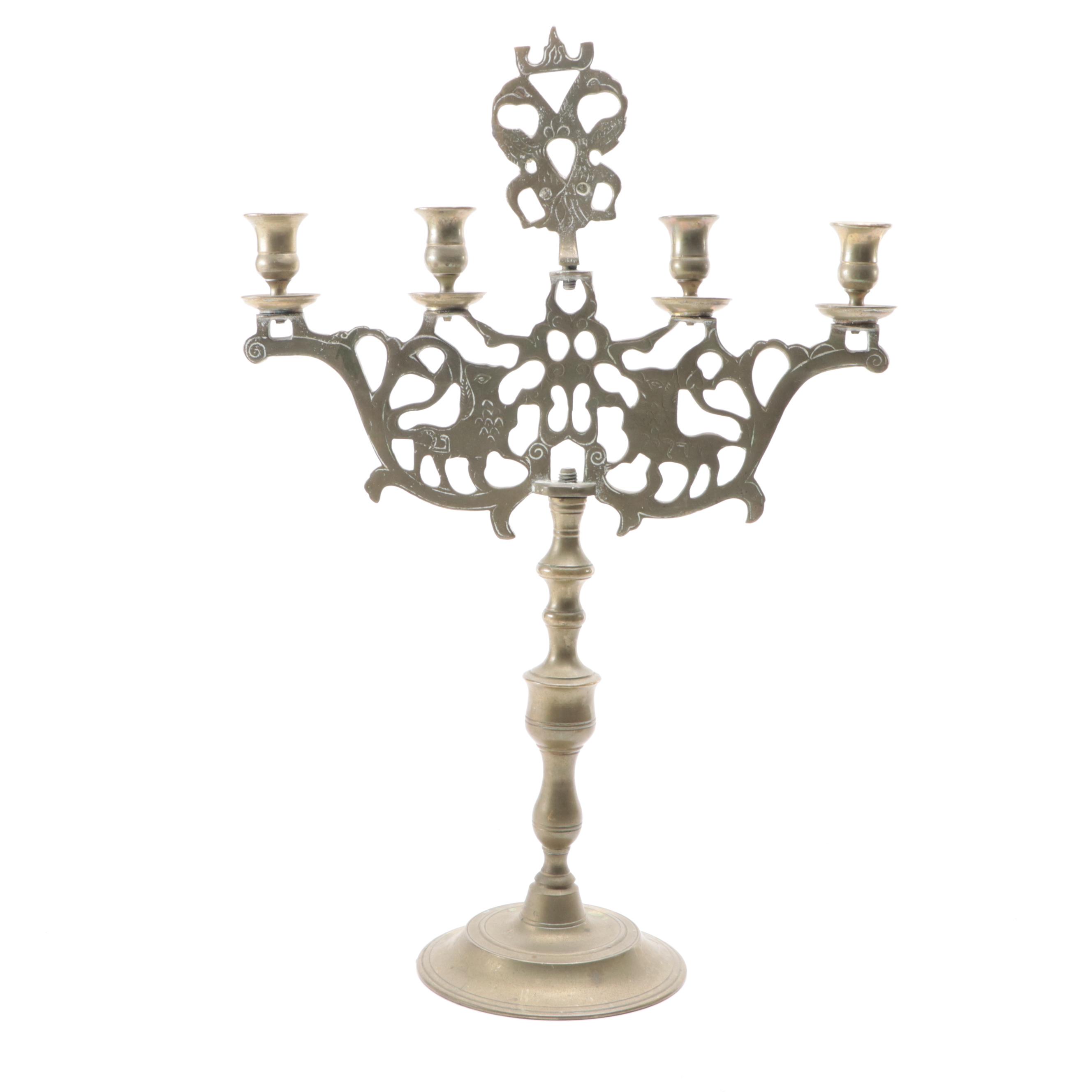 Polish Shabbat Candelabra with Shabbat Light