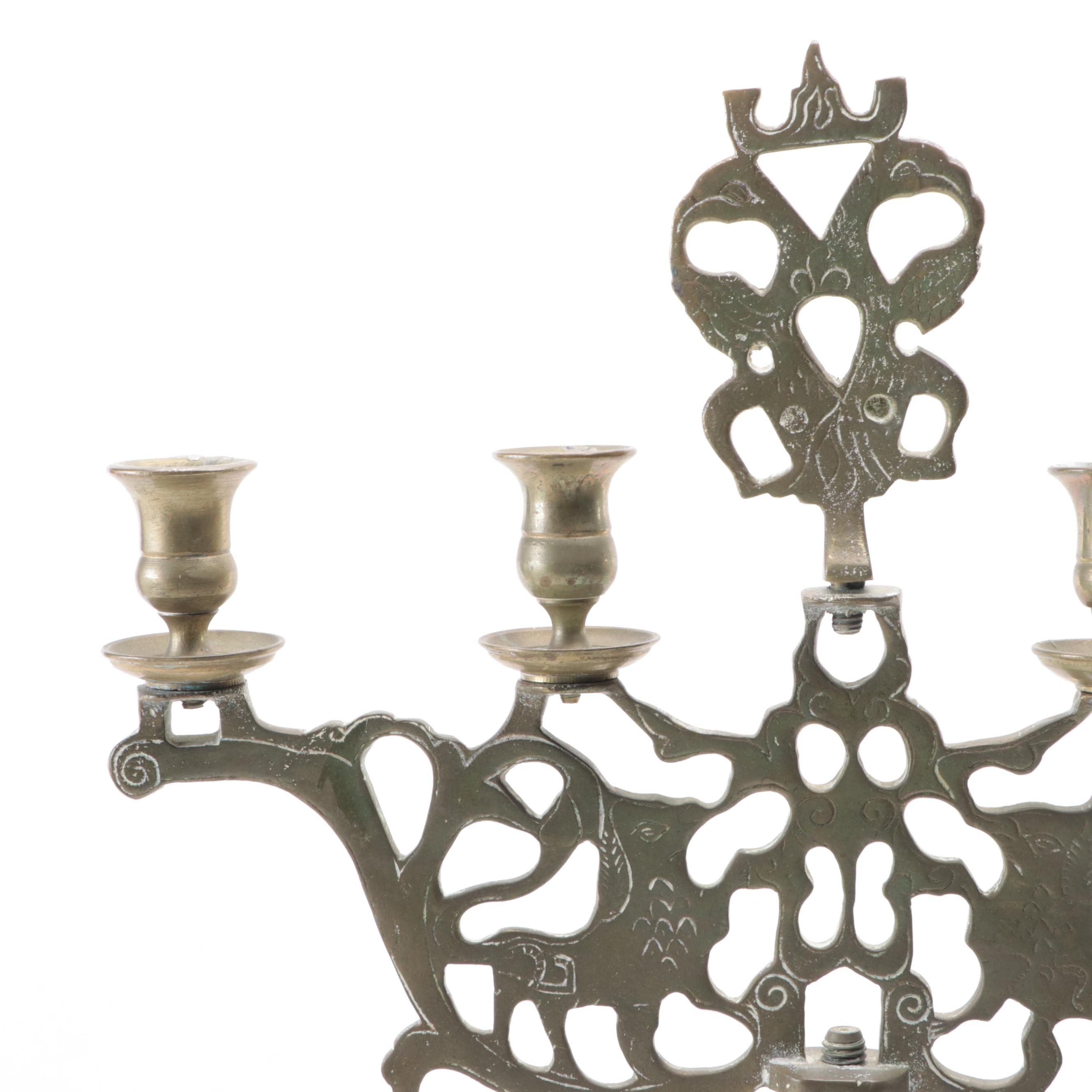 Polish Shabbat Candelabra with Shabbat Light