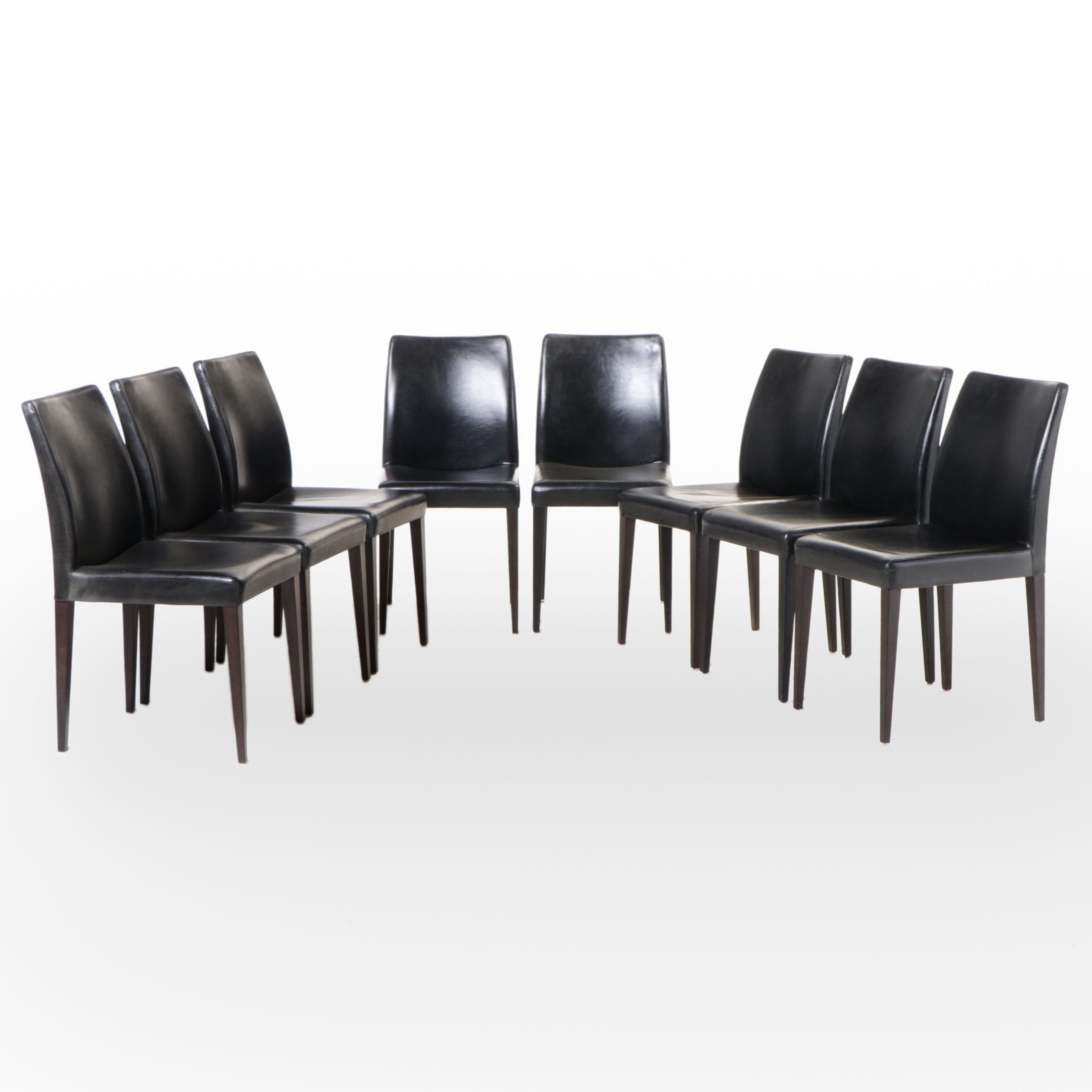 Voltage Poltrona Frau Modernist  "Liz" Italian Leather Side Chairs