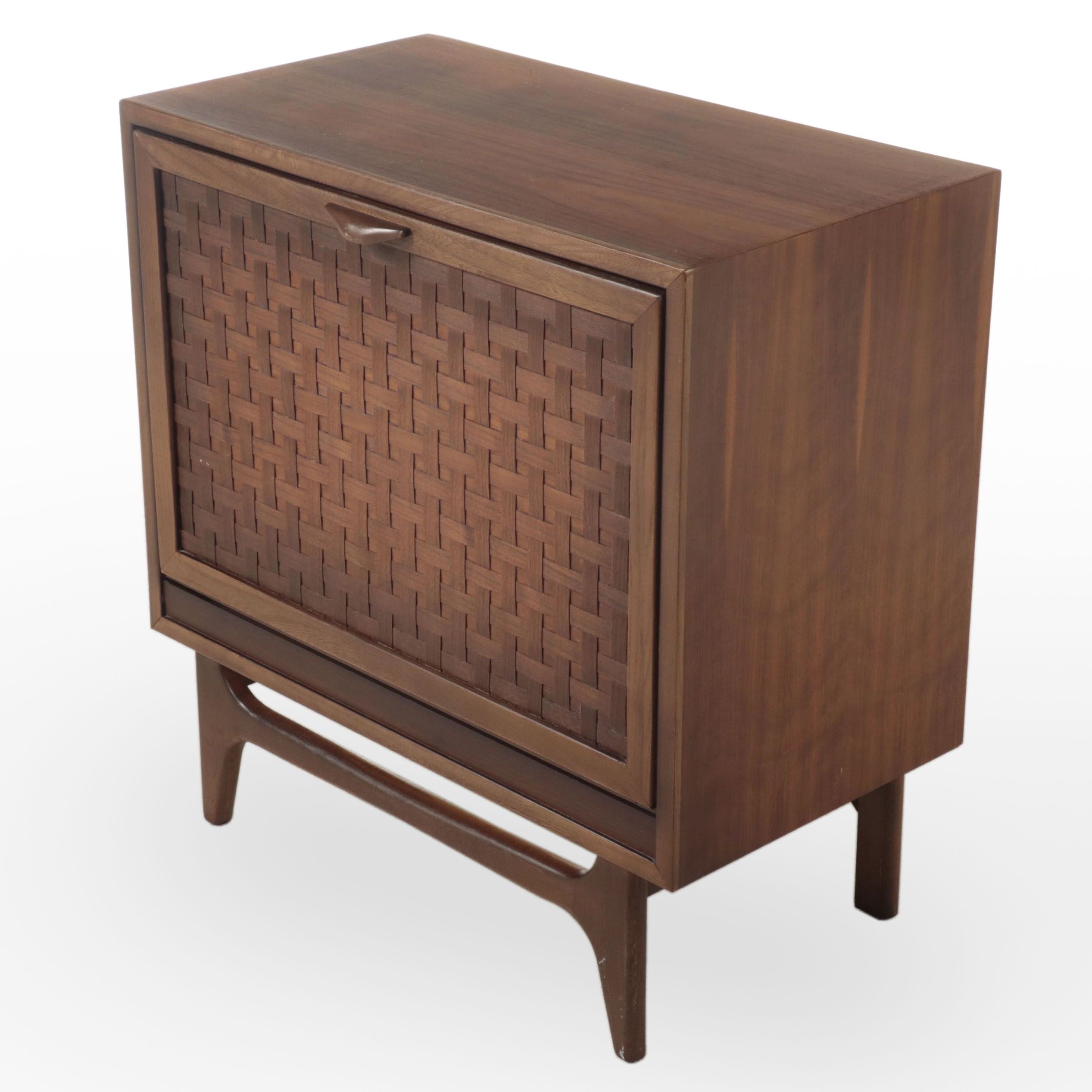 Lane Mid Century Modern Walnut and Ash Record Cabinet