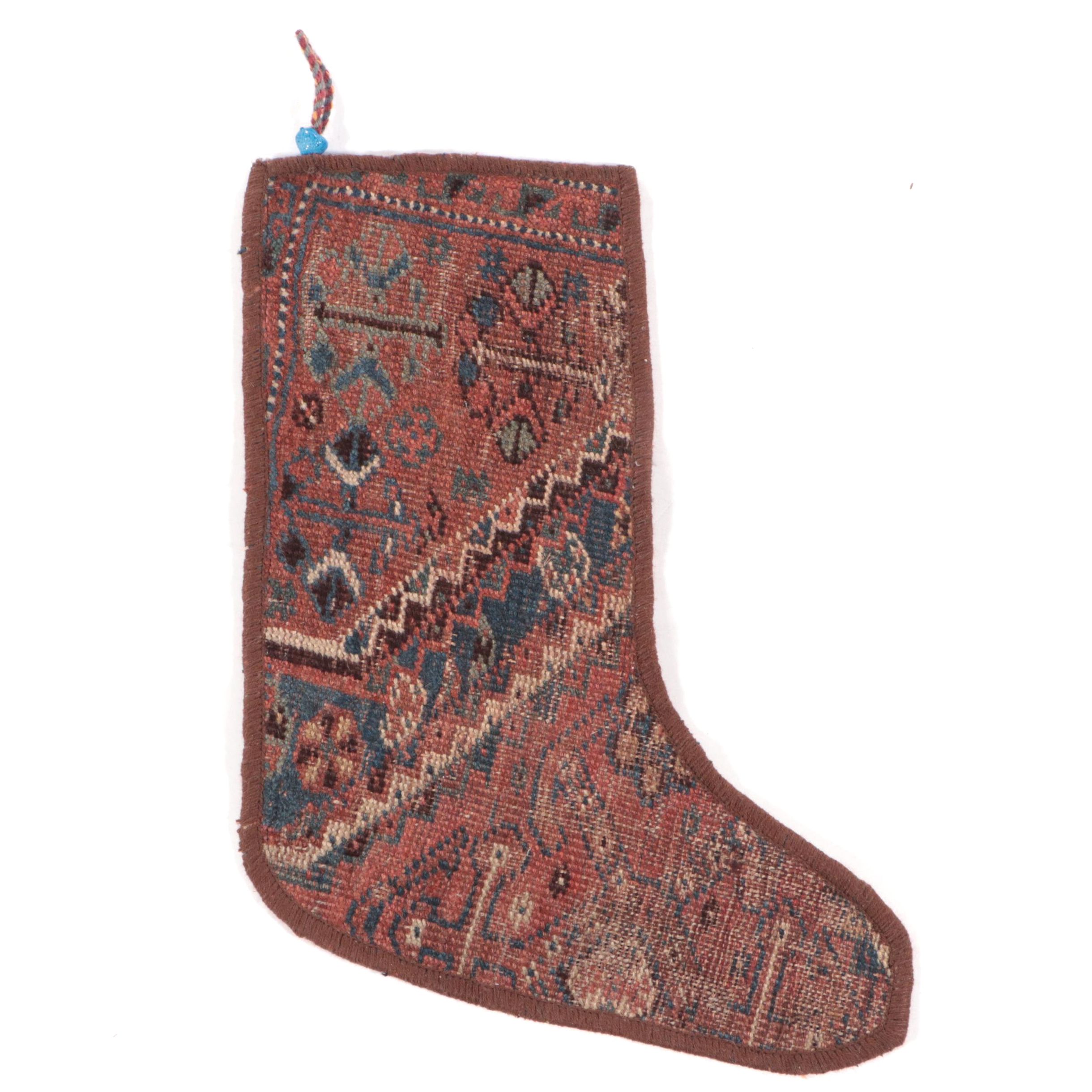 Hand-Knotted Persian Rug Faced Stocking