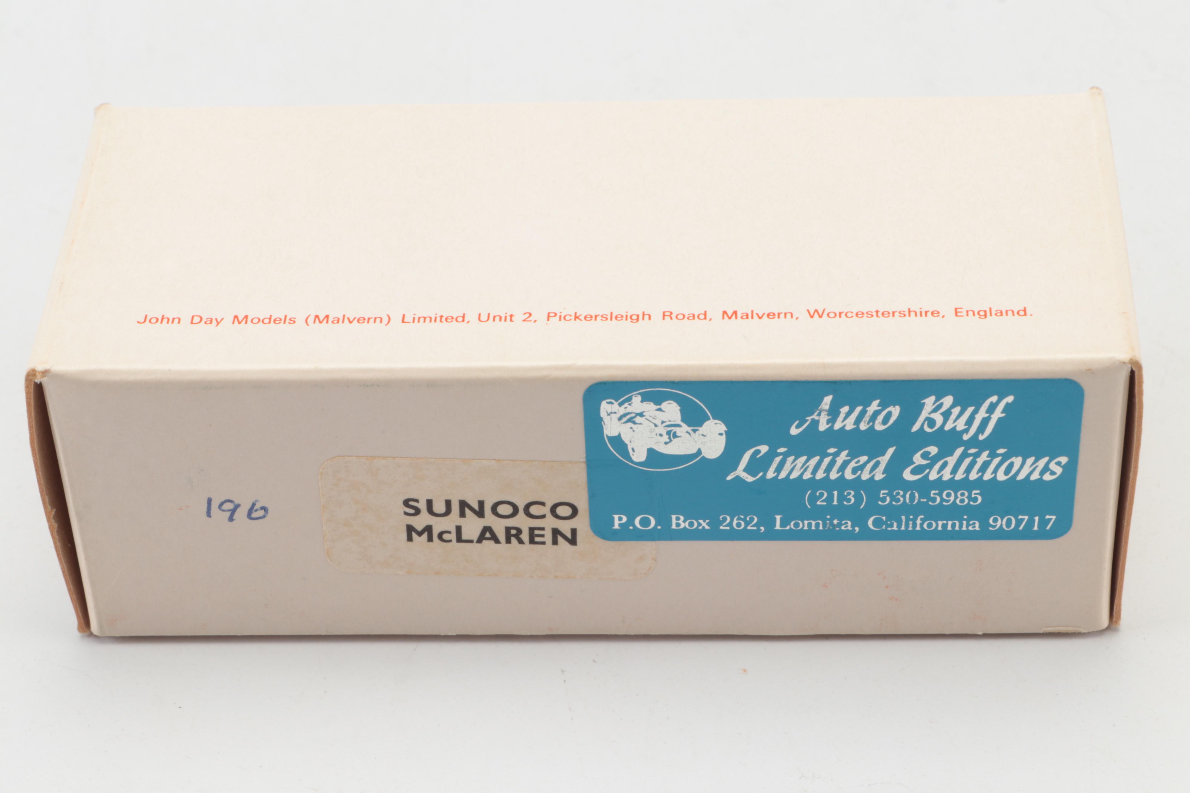 Sunoco McLaren, M16D, M24 Turbo Model Car Kits and More