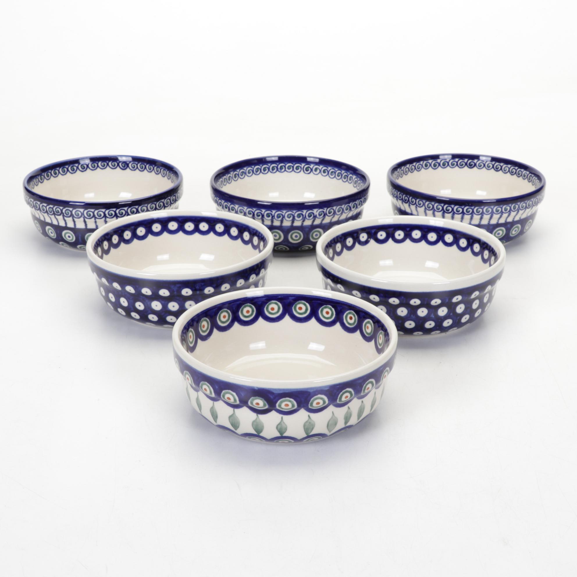 Polish Boleslawiec Handmade Pottery With "Peacock Leaves" and More