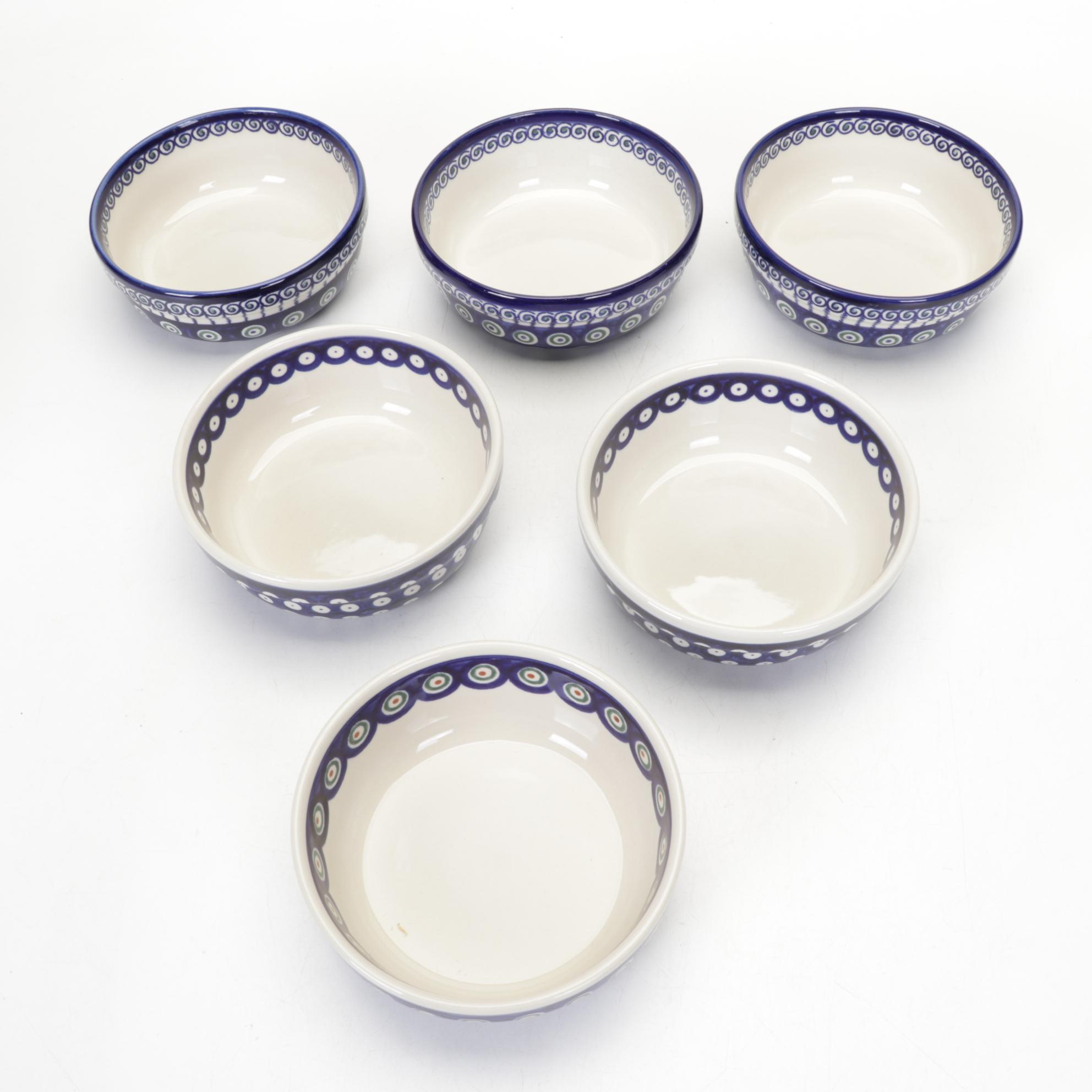 Polish Boleslawiec Handmade Pottery With "Peacock Leaves" and More