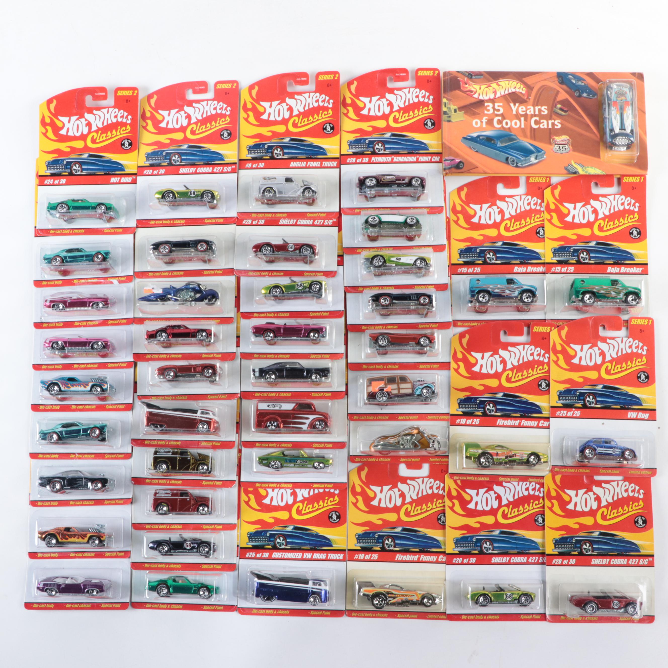 Hot Wheels Classics Series 1-3 with "Hot Wheels 35 Years of Cool Cars" Book