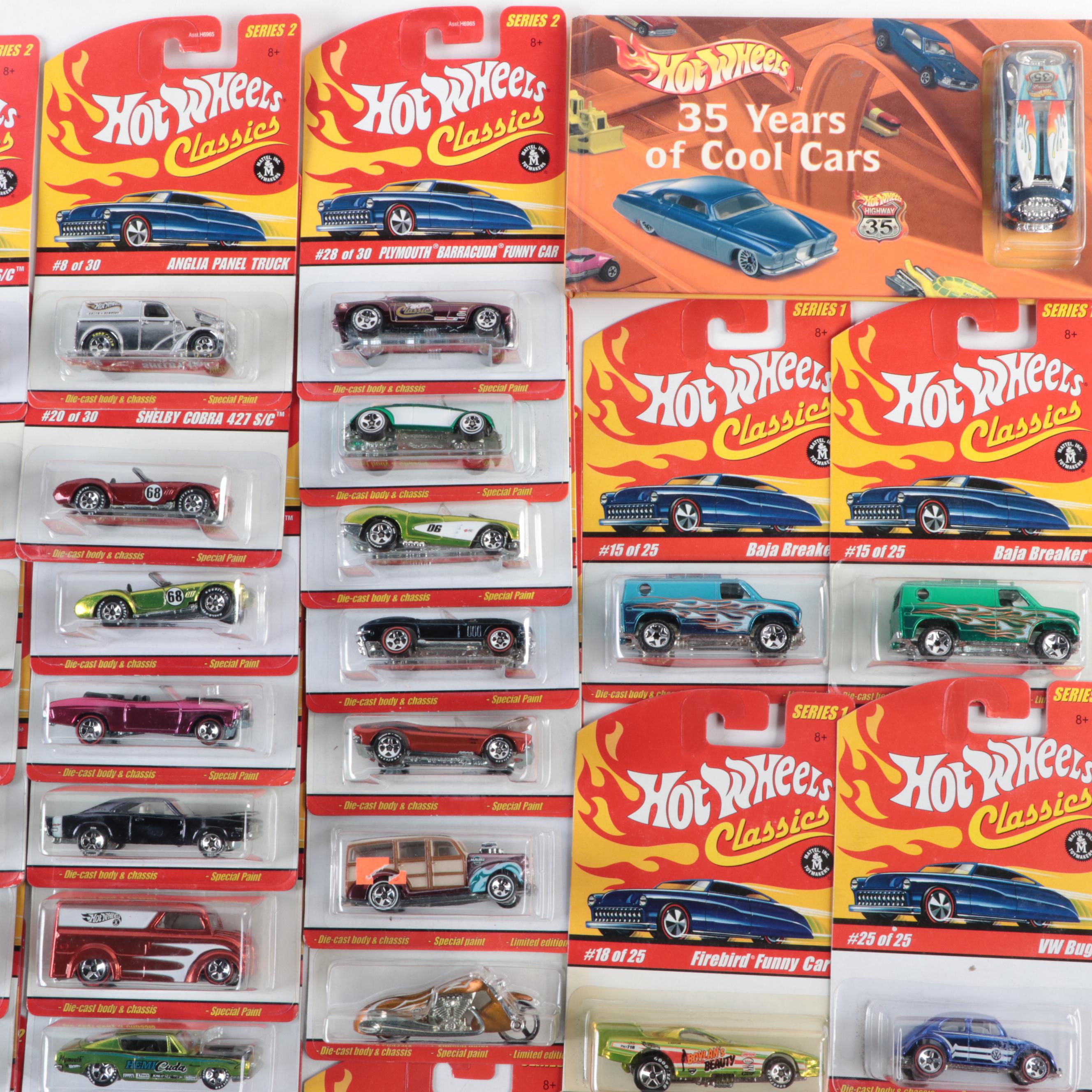 Hot Wheels Classics Series 1-3 with "Hot Wheels 35 Years of Cool Cars" Book