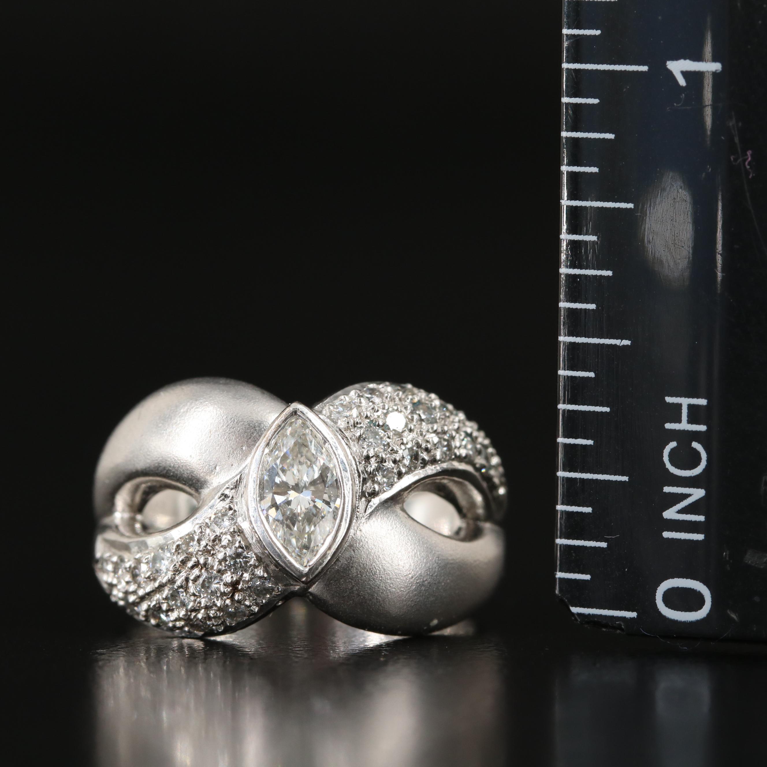 14K 0.91 CTW Diamond Navette Crossover Ring