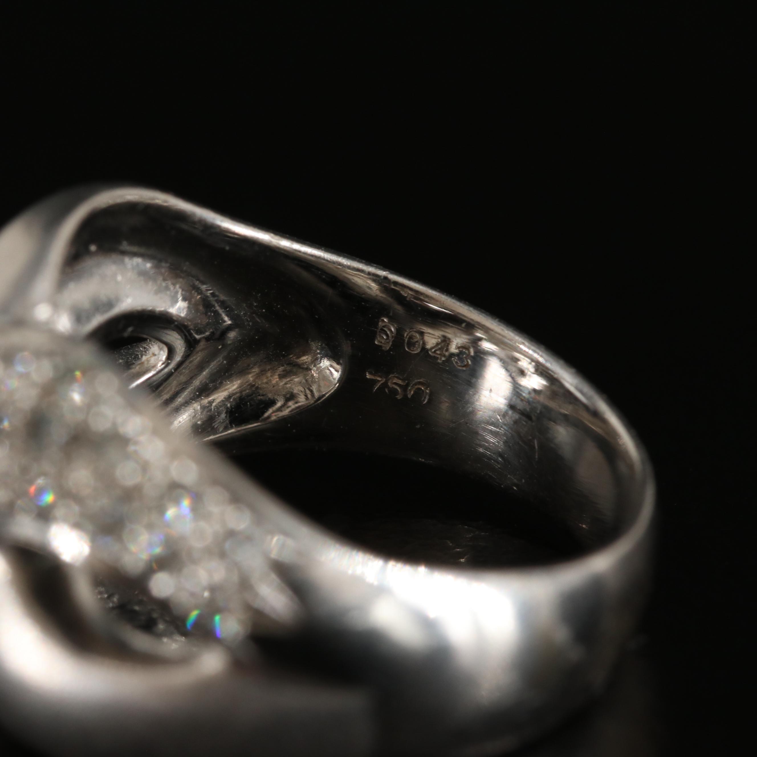 14K 0.91 CTW Diamond Navette Crossover Ring