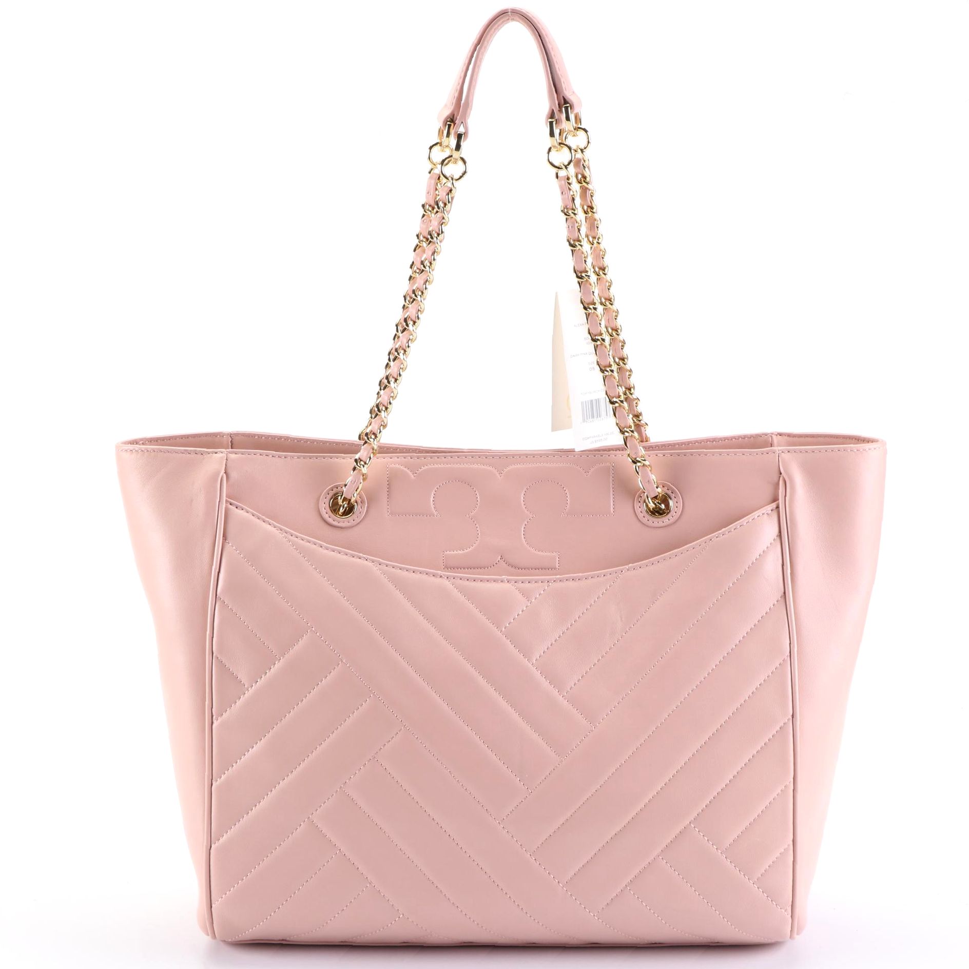 Tory Burch Alexa Flat Tote in Dark Pink Quartz Leather