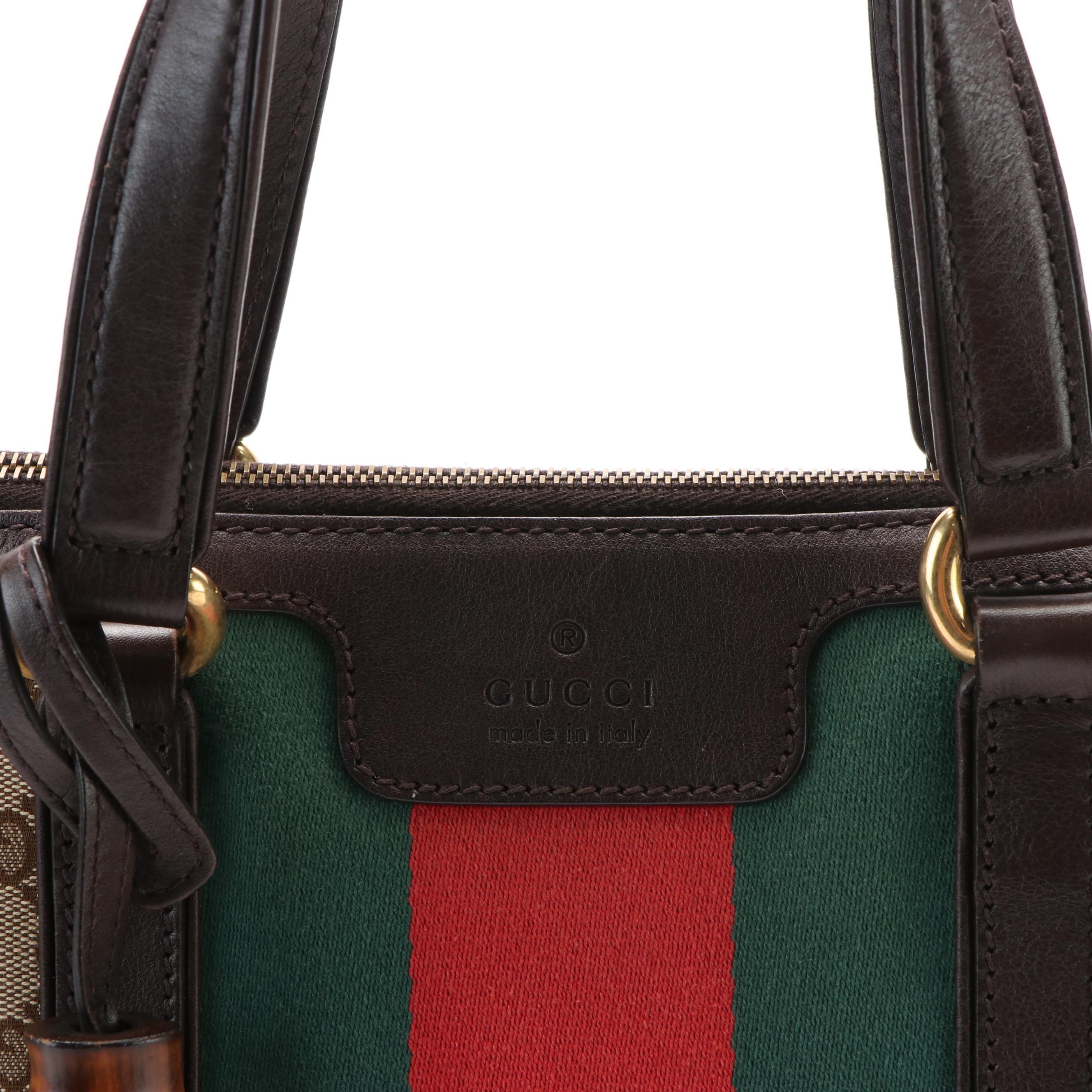 Gucci Rania Convertible Top Handle Web GG Canvas Bag