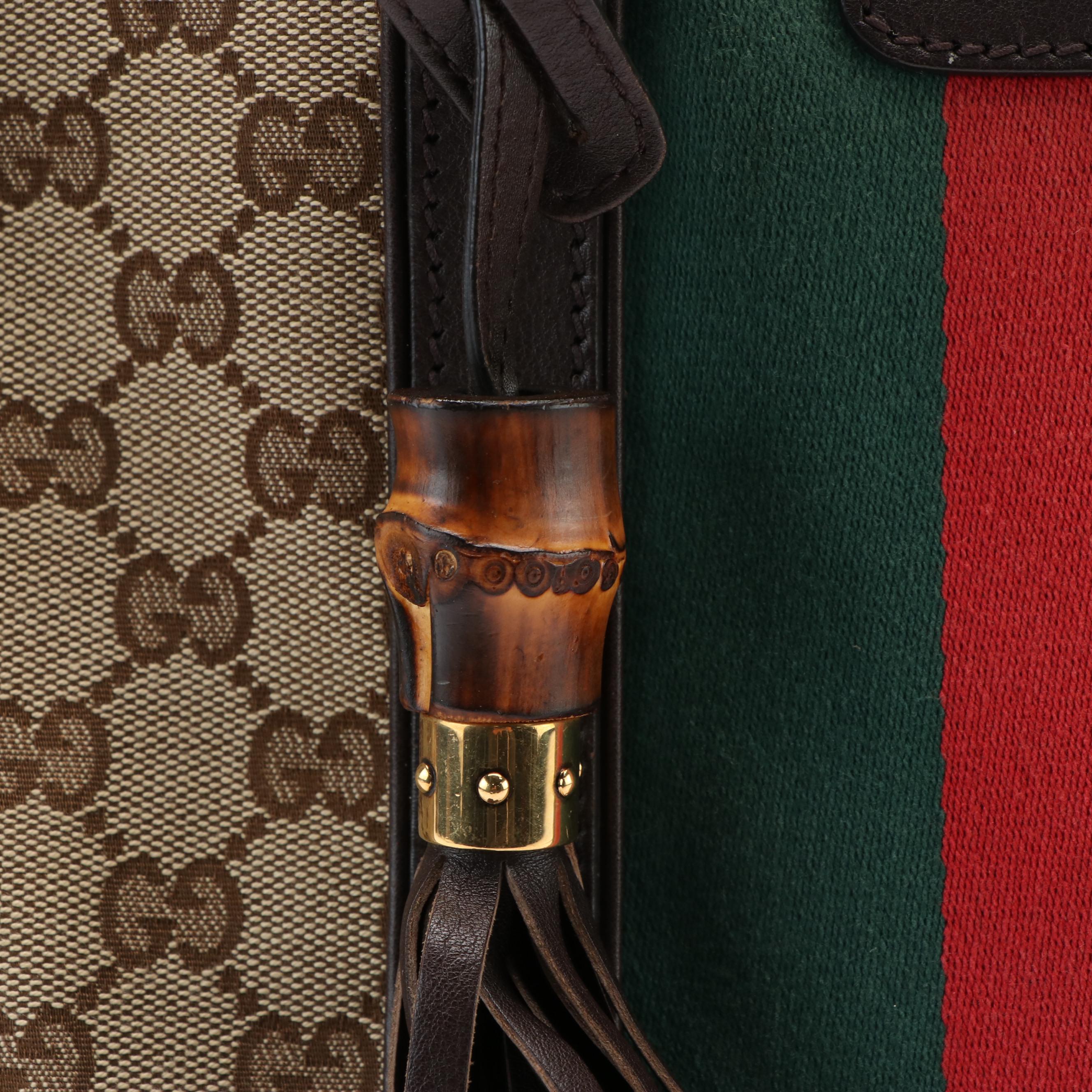 Gucci Rania Convertible Top Handle Web GG Canvas Bag