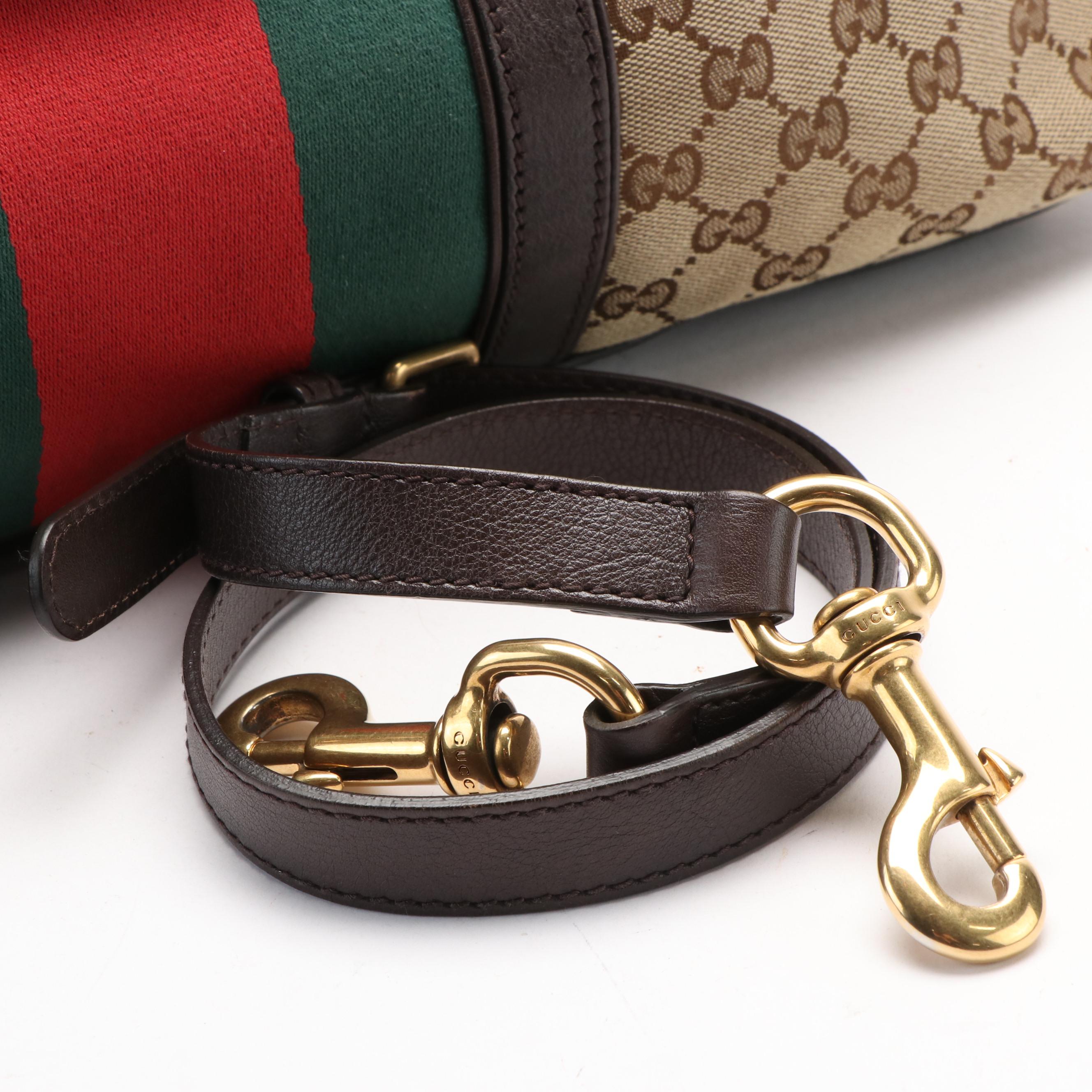 Gucci Rania Convertible Top Handle Web GG Canvas Bag