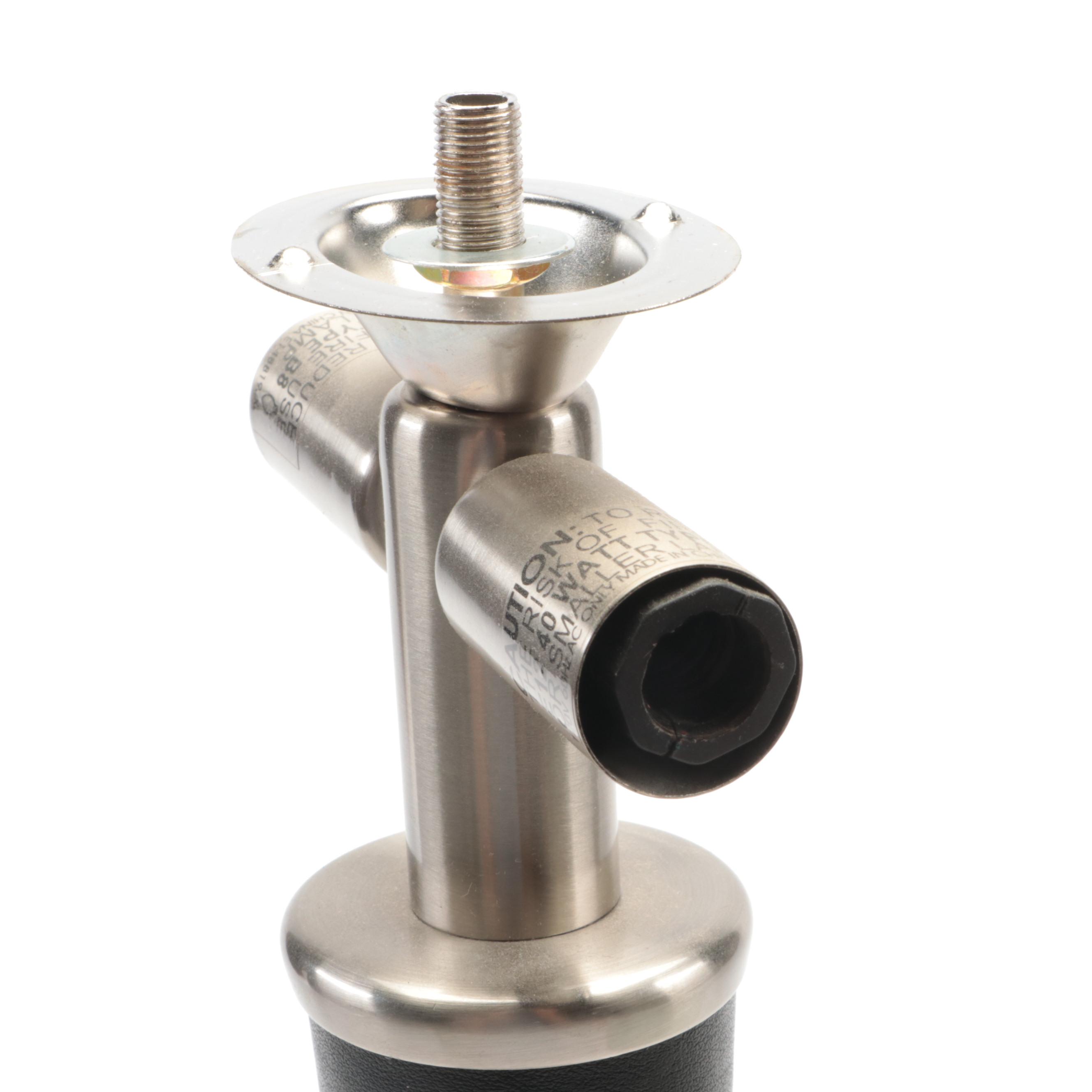 Deco Revival Style Frosted Glass, Metal and Faux Leather Dimmable Table Lamp