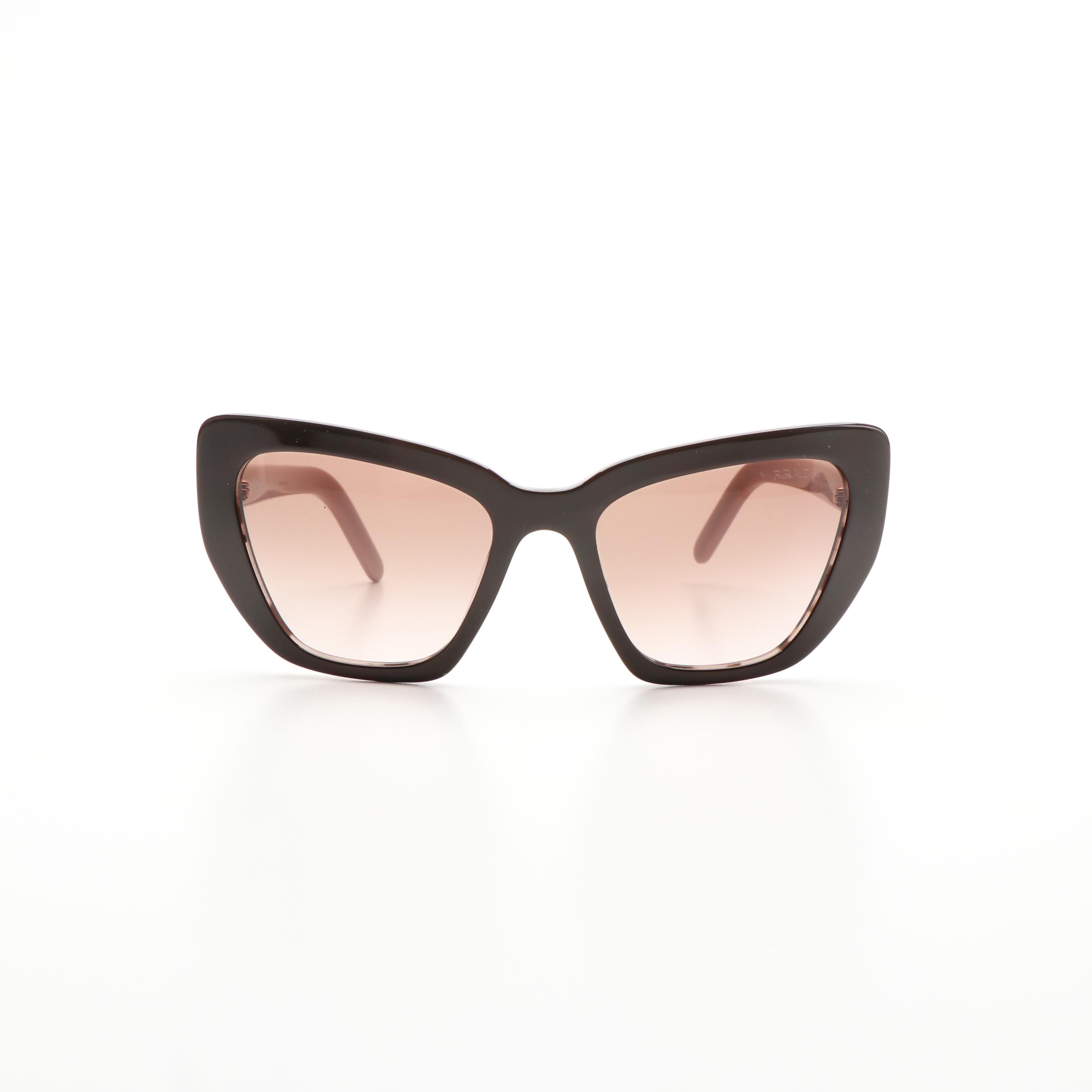 Prada PR08VS Cat-Eye Spotted Brown and Pink Gradient Sunglasses With Case
