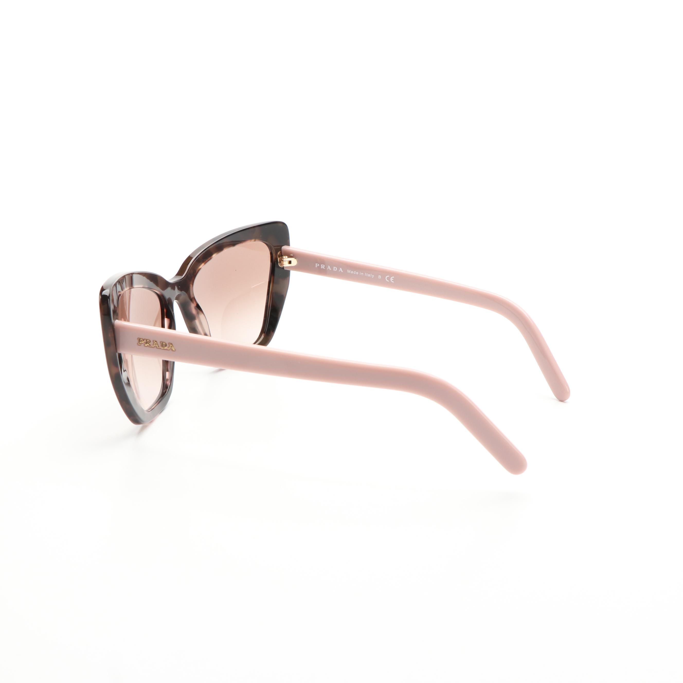Prada PR08VS Cat-Eye Spotted Brown and Pink Gradient Sunglasses With Case