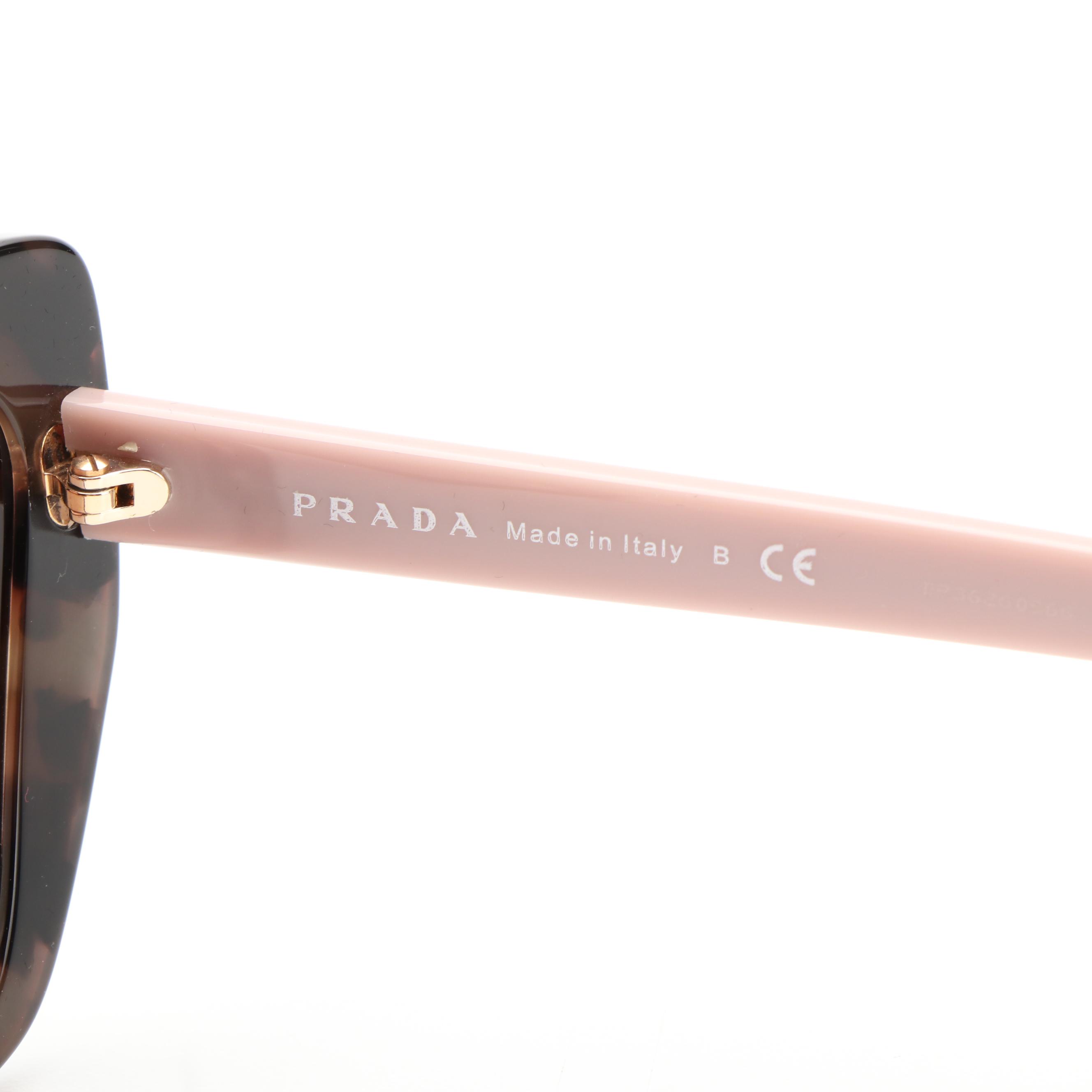 Prada PR08VS Cat-Eye Spotted Brown and Pink Gradient Sunglasses With Case